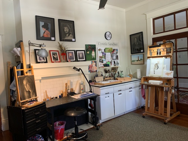 Cynzia Sanchez, founder of the Women’s Fine Art Guild, works in her studio at The Gillen House Bed and Breakfast, which she co-owns and operates with Edward Toledano. For more information about the Women’s Fine Art Guild, go to its Facebook page (facebook.com/Womens-Fine-Art-Guild-113633270063562) or email womensfineartguild@gmail.com. (Submitted Photos)