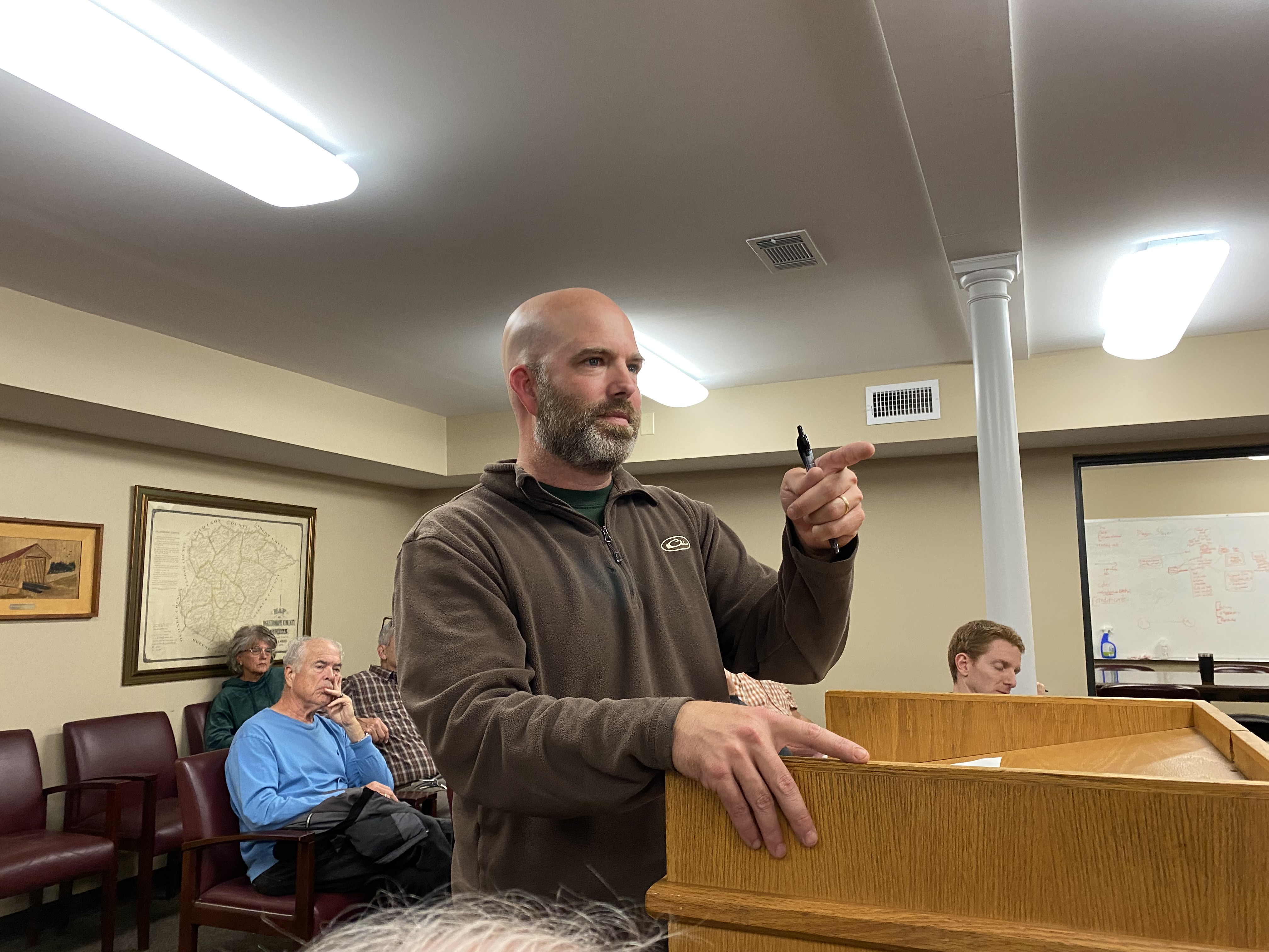 Jesse Johnson, chairman of the Oglethorpe County Board of Assessors, speaks at the Board of Commissioners meeting on Monday night. (Photo/Dink NeSmith)