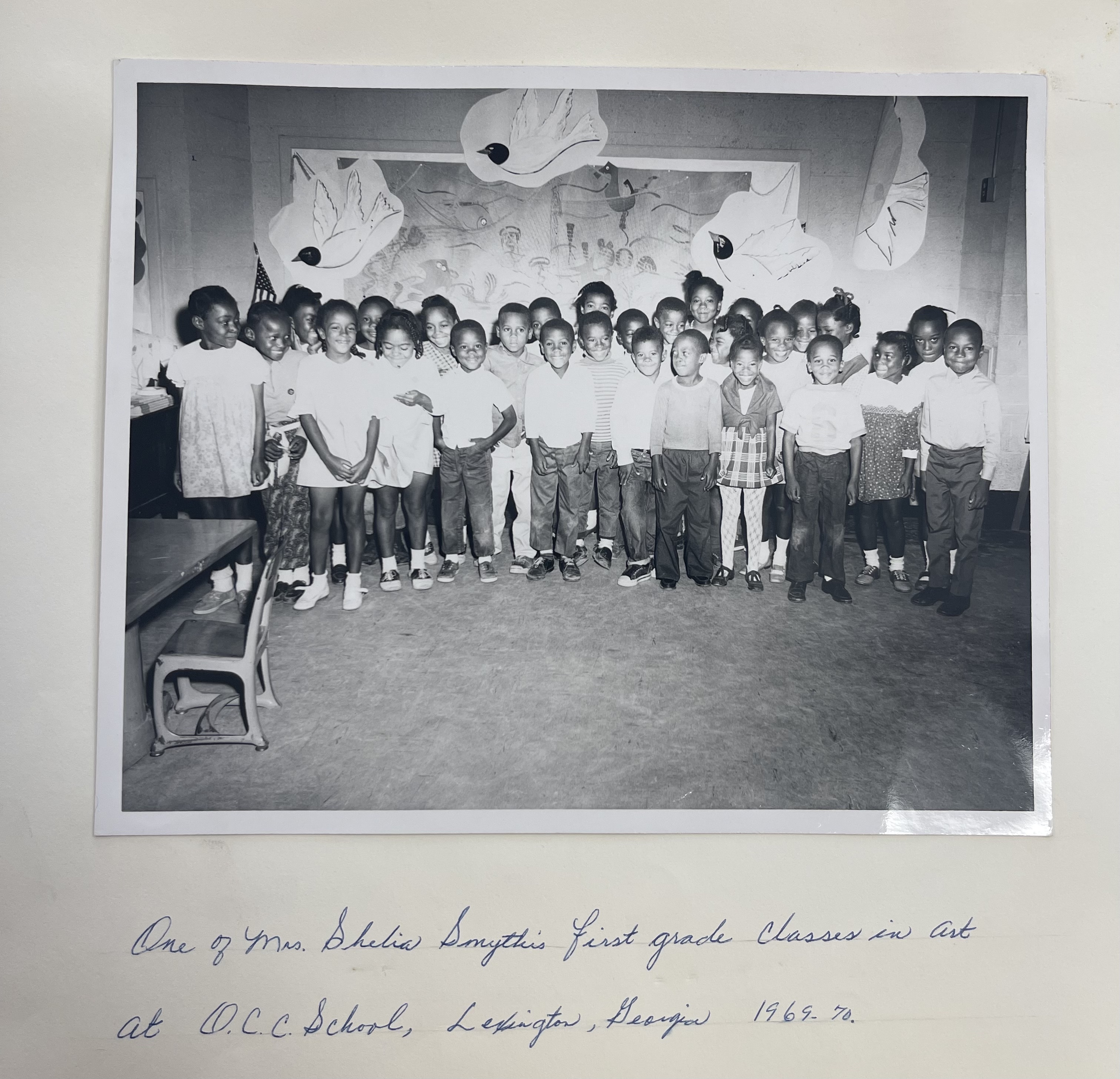 A first-grade art class in 1969 at the Oglethorpe Consolidated School, which  was only for Black students
