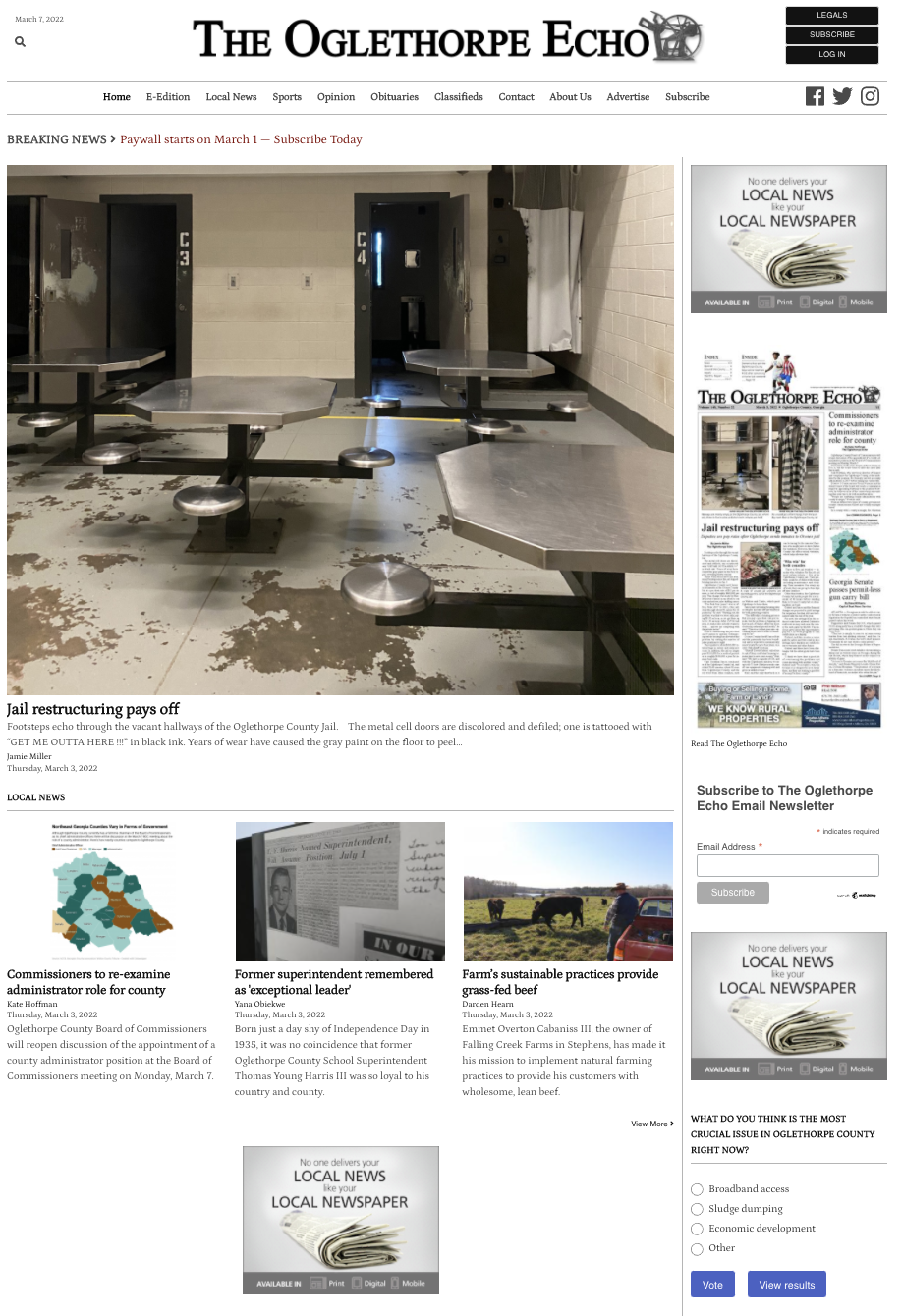 The Oglethorpe Echo website