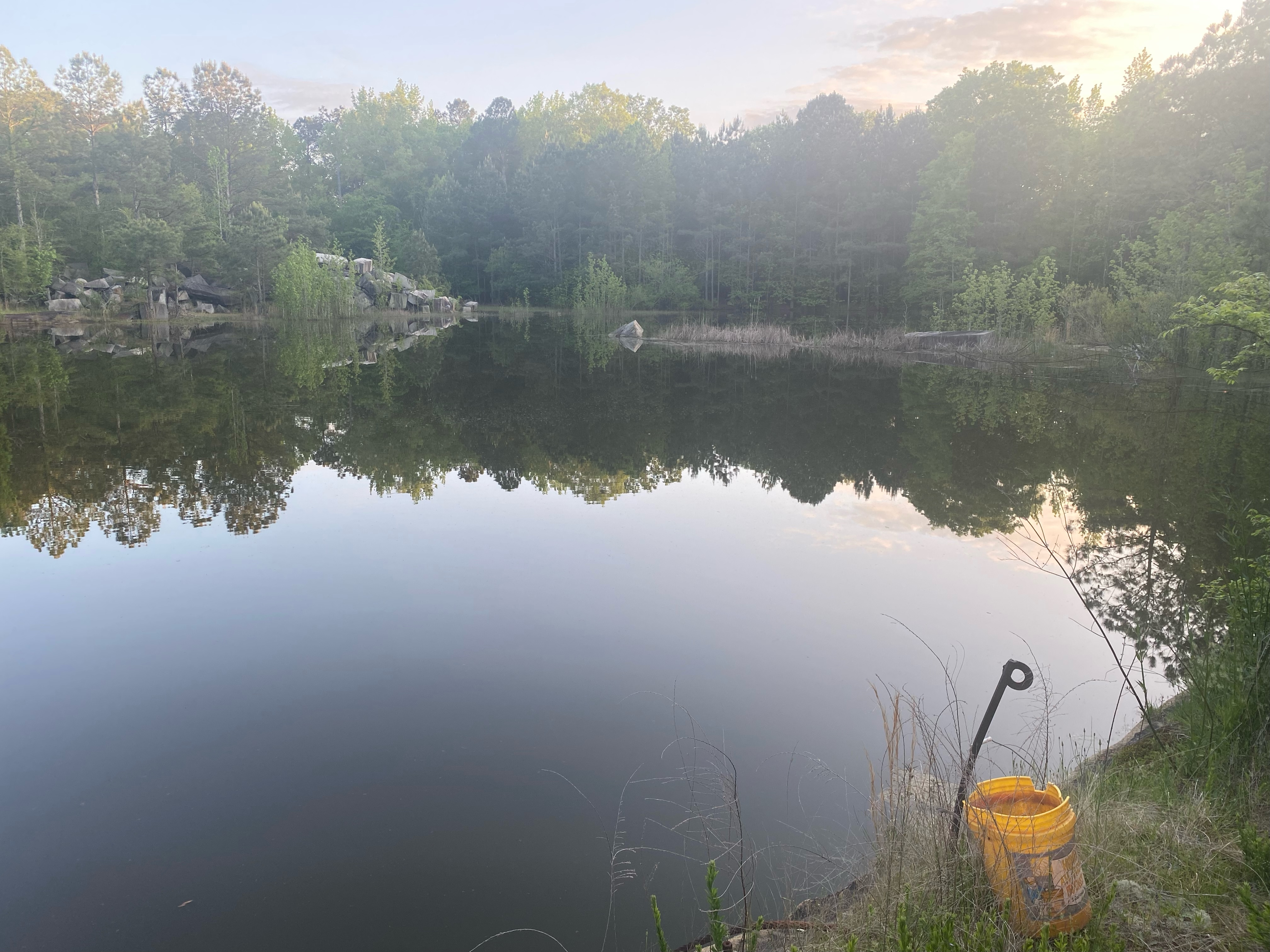 Sheriff David Gabriel and other law enforcement officials are searching an abandoned quarry for the remains of Jimmy Anglin. (Photo/Dink NeSmith)