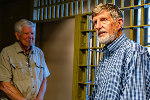 John Fortuna (left) and Thomas Gresham worked together to help turn the county’s old jail into a museum. (Photo/Jack Casey)
