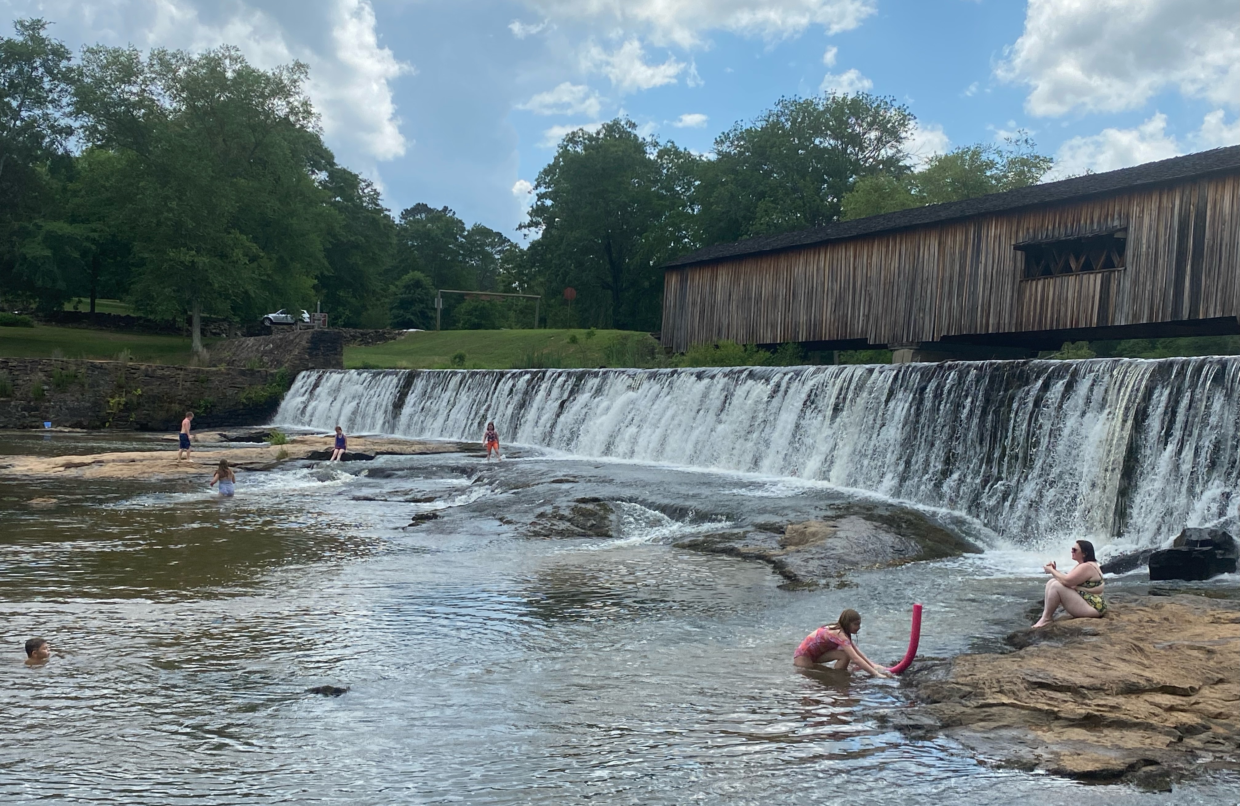 Folks headed to Watson Mill State Park to hit the water and help keep cool on Memorial Day. This is the time to year to make sure your loved ones know how to swim. (Photo/Dink NeSmith)