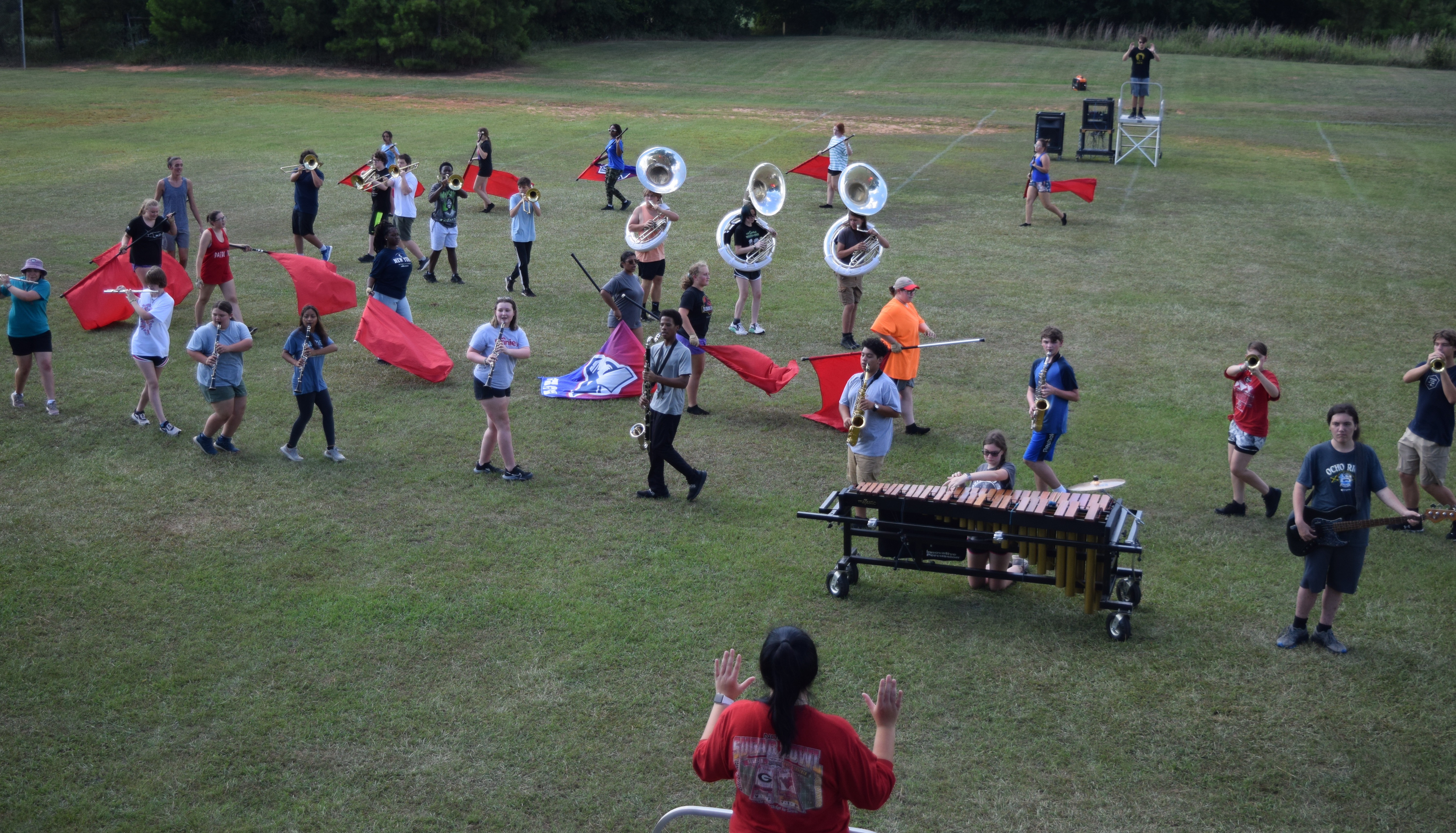 The OCHS marching band will perform a show called “Fire and Ice,” which will require drum majors on both sides of the field because it has “a lot of moving parts,” said Charlie Brewer, a drum major. (Photo/Wade Cheek)