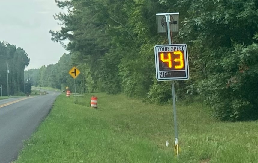 This speed-detection device has been posted on the way into Arnoldsville from Winterville. (Photo/Dink NeSmith)