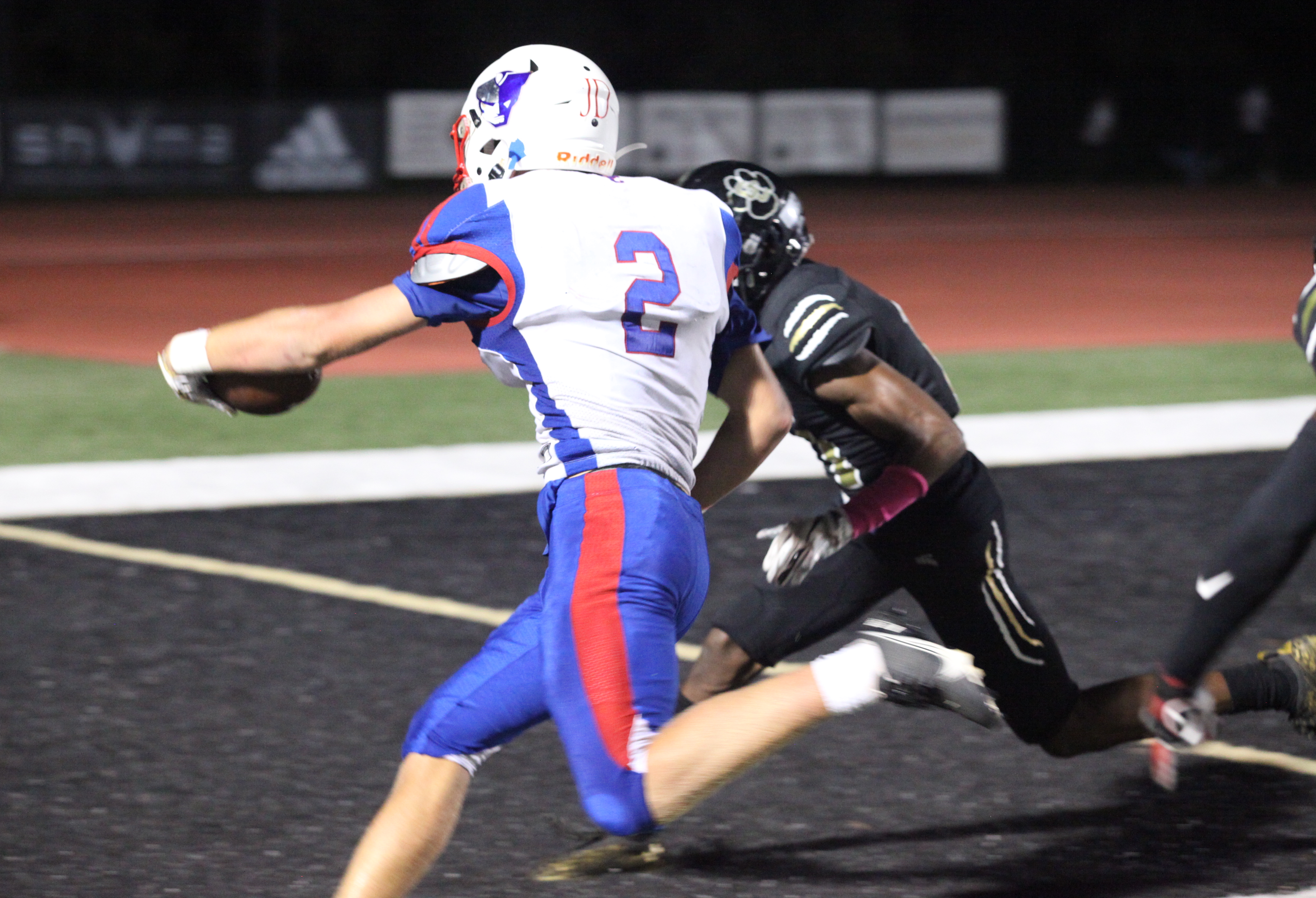 Jake Turner scores one of his three touchdowns in the 34-33 victory over Greene County. (Donny Faust, The Oglethorpe Echo)