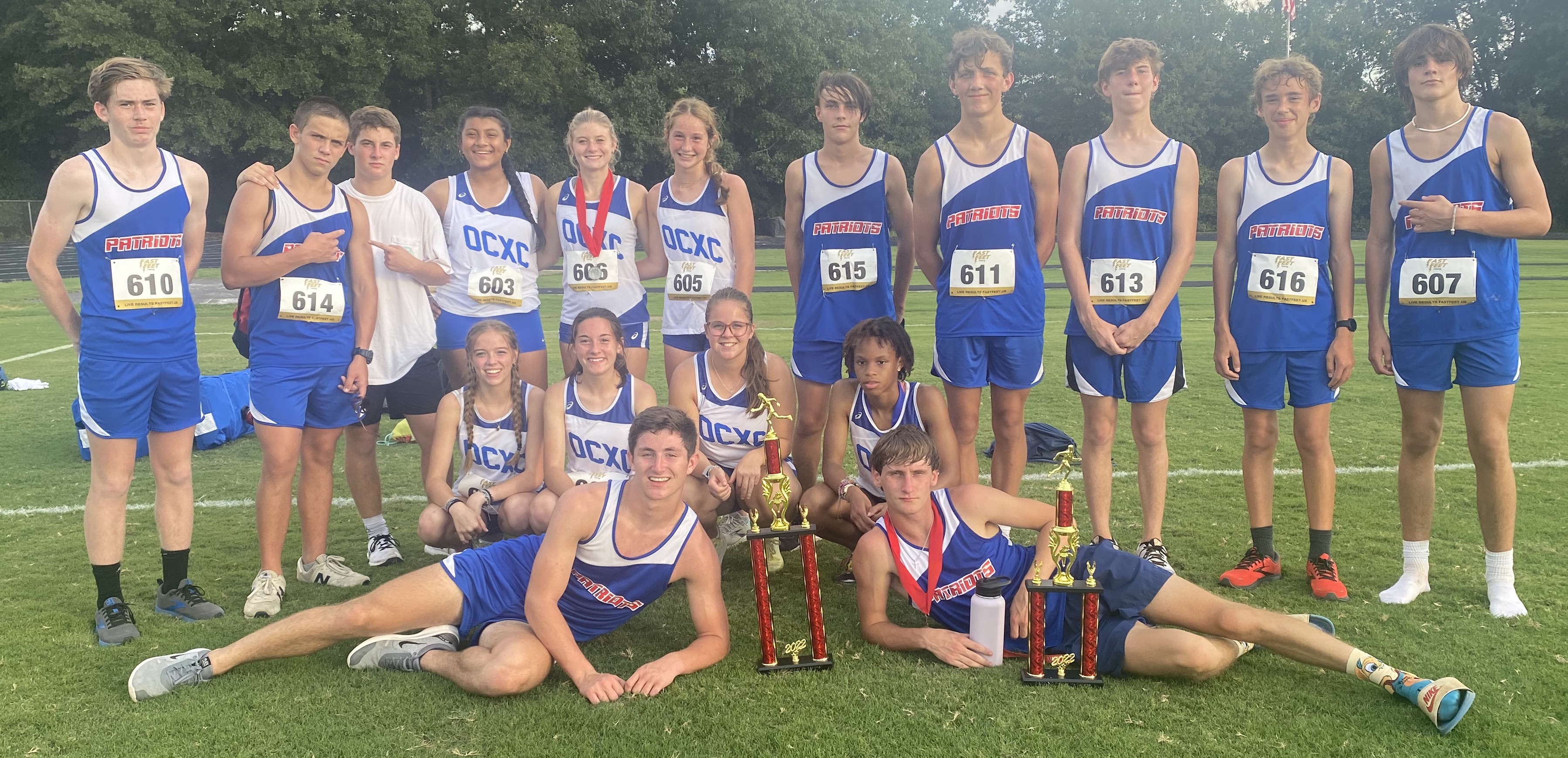 The OCHS cross country teams finished strong at the Patriot Invi- tational XC at Oglethorpe County High School last weekend. The girls won the meet and the boys finished second. (SUBMITTED PHOTO) 