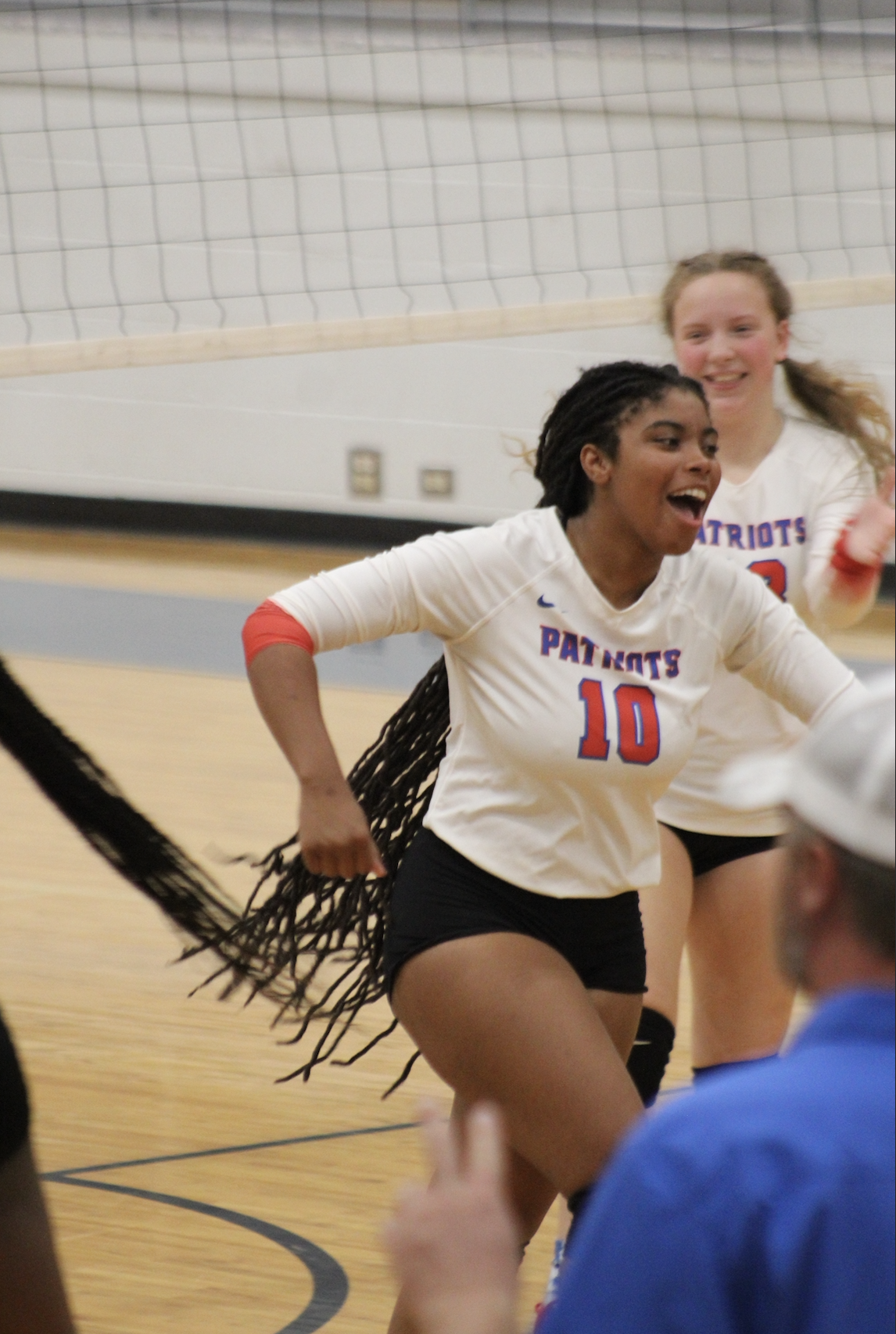 Oglethorpe County’s Tania Latimore is fired up in the third set of the area title match last Thursday. The Patriots captured their first area title with a 3-0 win over Aquinas. (Photo/Maggie Ruland)