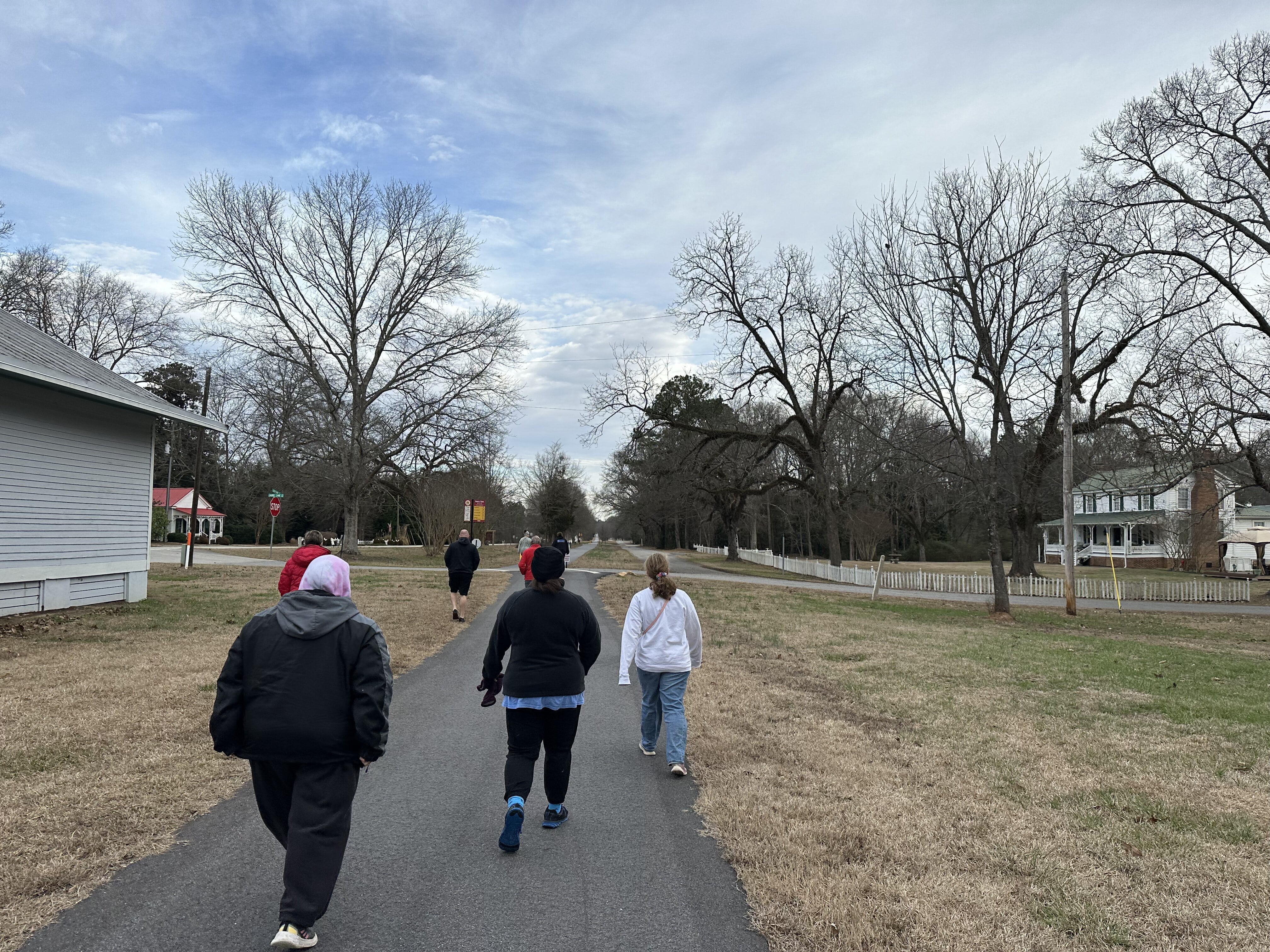 Ten Oglethorpe County residents walk for 45 minutes along the Firefly Trail during the Walk-A-Weigh session on Jan. 21, 2023 at 9 a.m.. This portion of the trail is located right outside the program's meeting spot at Maxeys Volunteer Fire Department, 369 S Main St, Stephens, GA 30667. (Photo/Gianna Rodriguez)