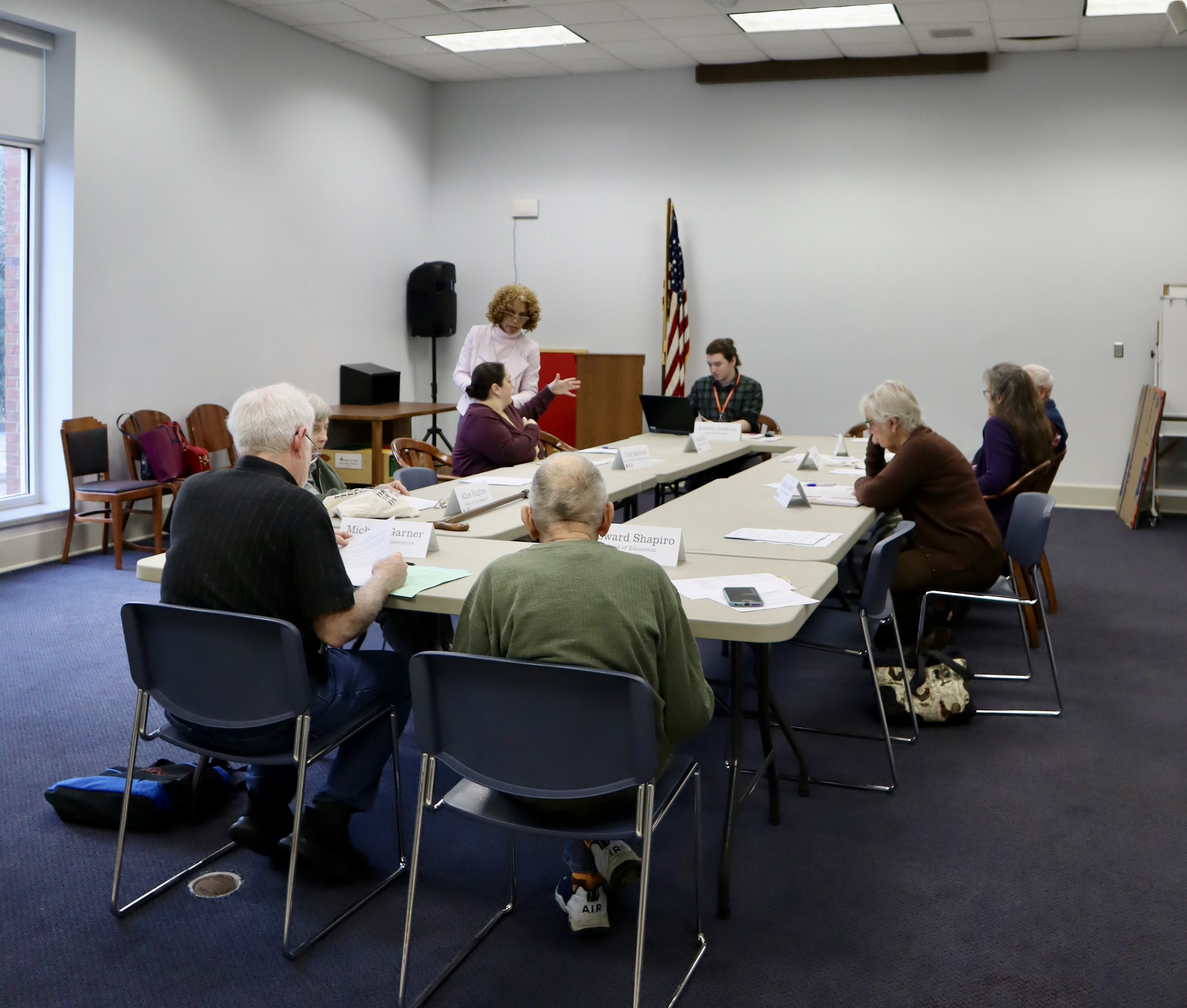 The Oglethorpe County Library Board of Trustees and branch manager Austin Jenkins discussed the library’s finances at its quarter-annual meeting last week. (Photo/Viktoria Kangas)