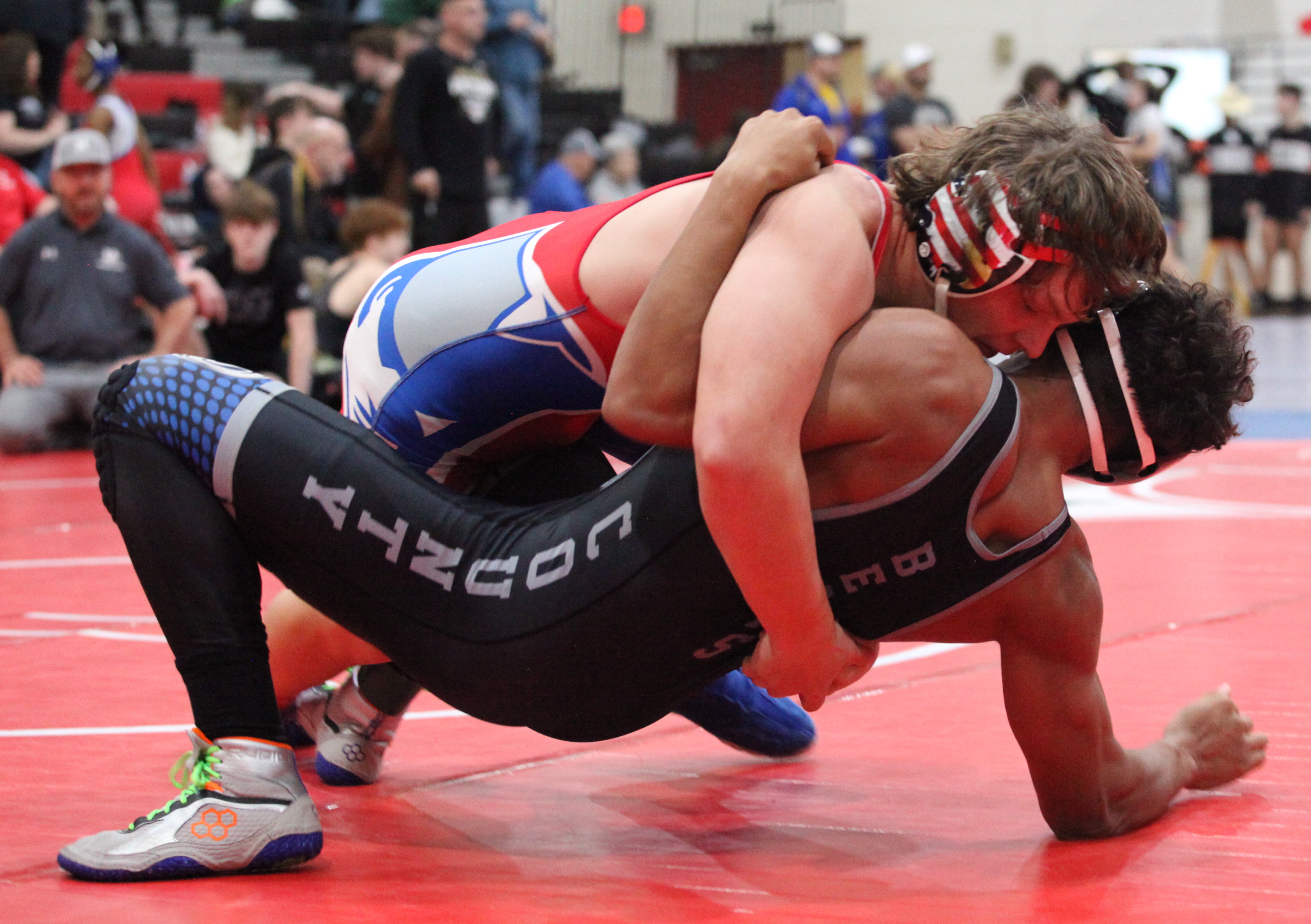 Jacob Spidle finished third at 175 pounds to help the OCHS wrestling team win the Bulldog Bash at Harlem on Saturday. The Patriots head into the Area Duals this weekend. (Photo/Donny Faust)