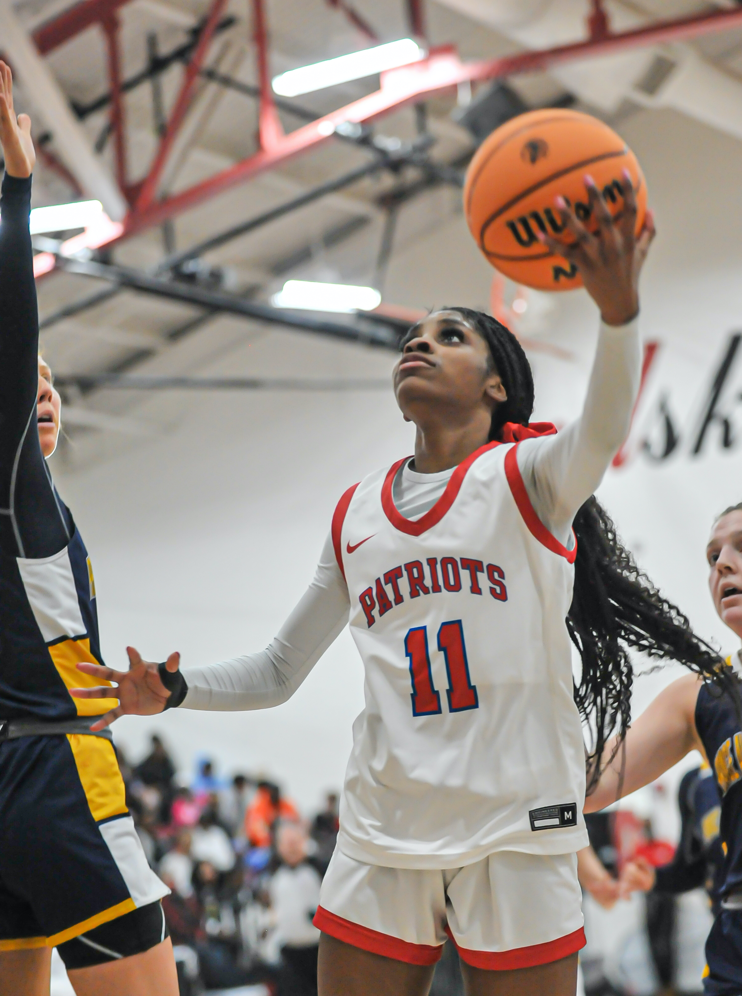 Denim Goddard shoots for two of her 15 points to lead Oglethorpe County to a 52-39 win over Prince Avenue in the Region 5-A Division I championship game. Goddard was selected as the region player of the year. (CHARLES JORDAN/THE OGLETHORPE ECHO)