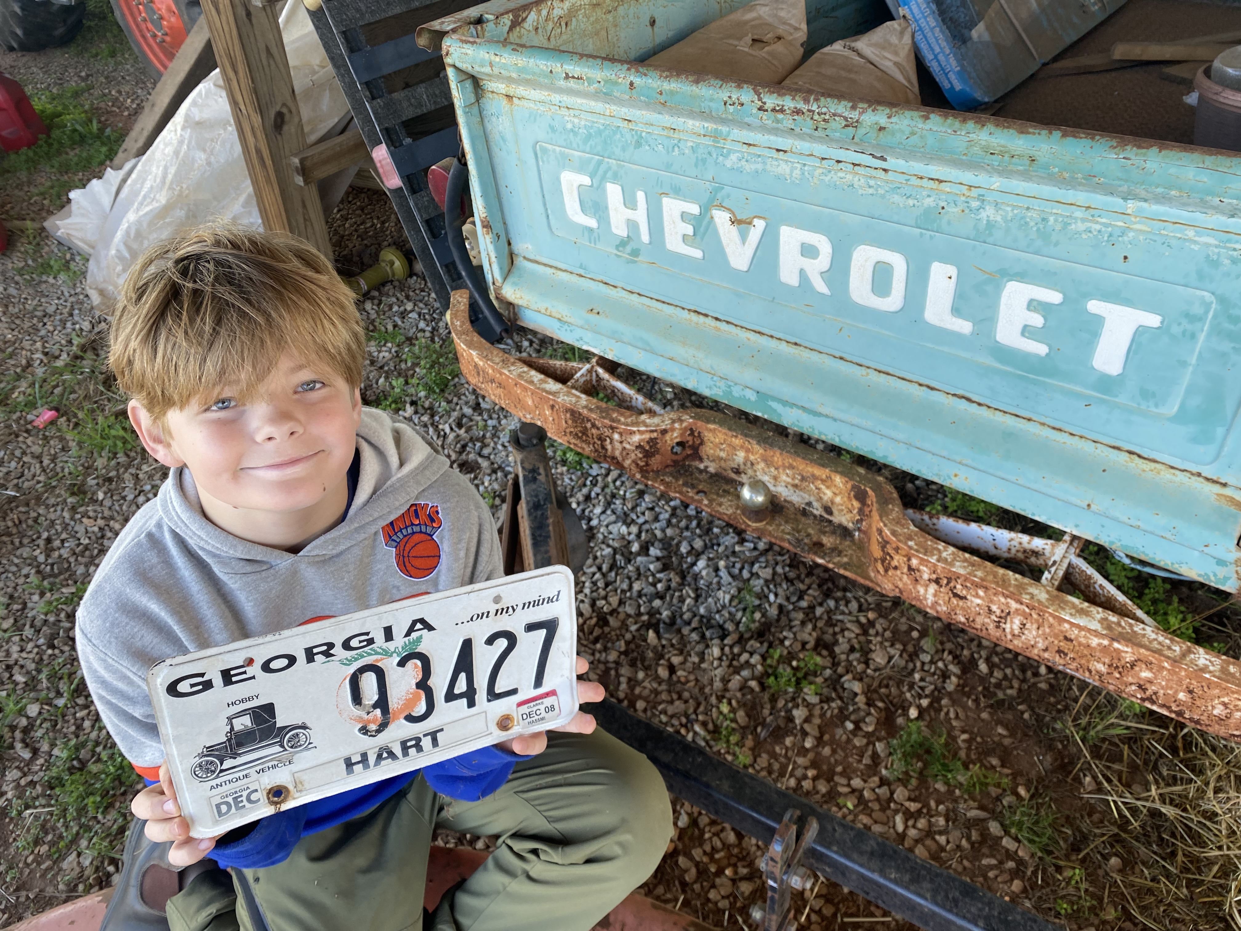 Bayard, son of Eric and Connell NeSmith, will be 11 on May 17. But the birthday that excites him the most is his 16th, when he will get the keys to Sweet Pea, a 1969 Chevy pickup. (Dink NeSmith/Oglethorpe Echo)