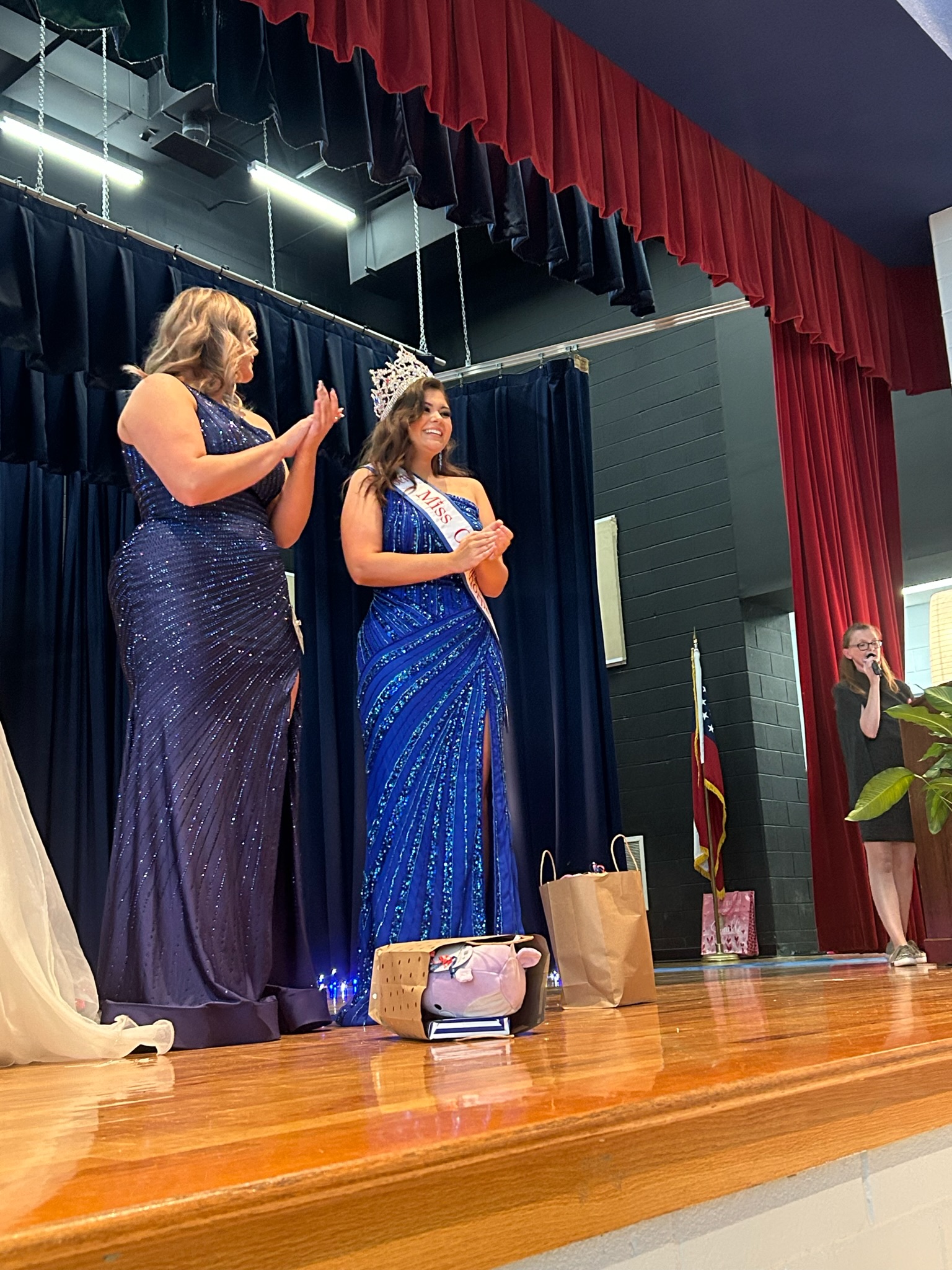 Macie McDaniel, a junior at Oglethorpe County High School, is all smiles after winning the title of Miss Oglethorpe County High School. (Shelby Wingate/The Oglethorpe Echo)