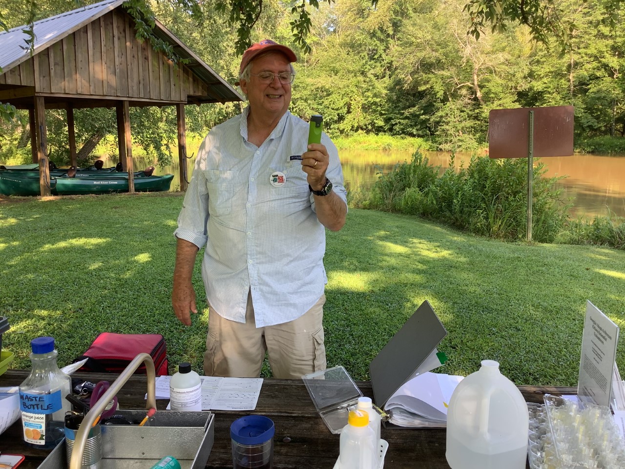 John Robertson-performing chemical testing at Watson Mill Bridge State Park. (Submitted Photo / The Oglethorpe Echo)