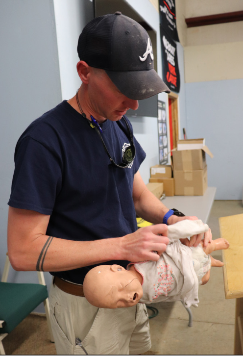 Cody Gibbs works nights and week- ends for Oglethorpe County Emergen- cy Medical Services, in addition to his full-time job (JULIANNA RUSS/THE OGLETHORPE ECHO)