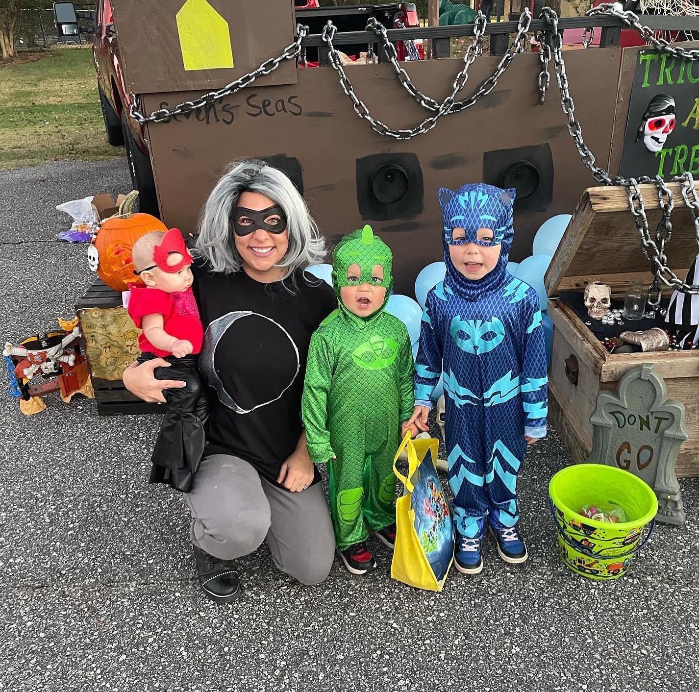 Mary Kate Shealy With kids Austyn, Blaze and Hudson Shealy at a former Truck or Treat event at the Recreation Department. (Submitted Photo)