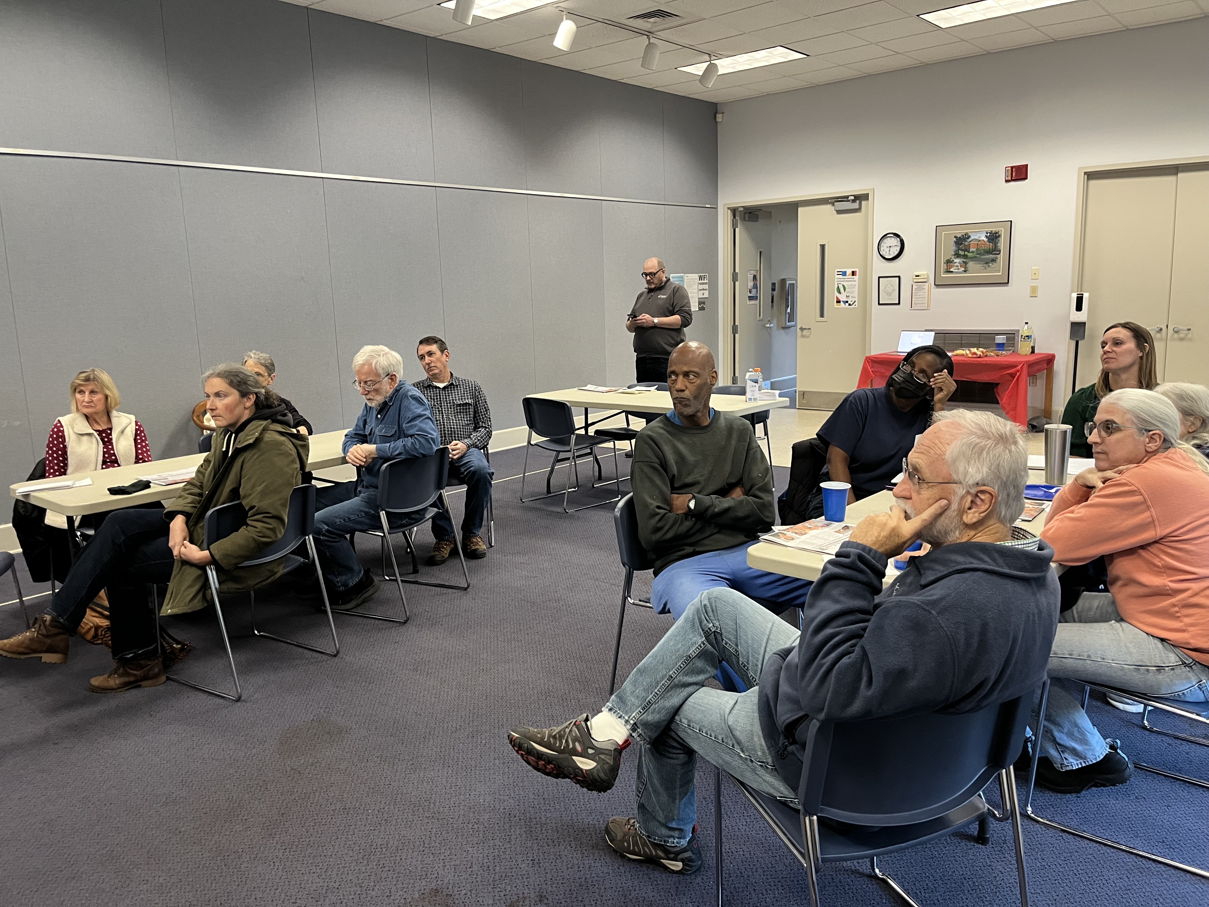 Oglethorpe County residents and Echo staff listen to instructions before beginning discussion about the county’s strengths and weaknesses, among other topics, at the Oglethorpe County Library on Nov. 2. (Meadow Barrow/The Oglethorpe Echo)