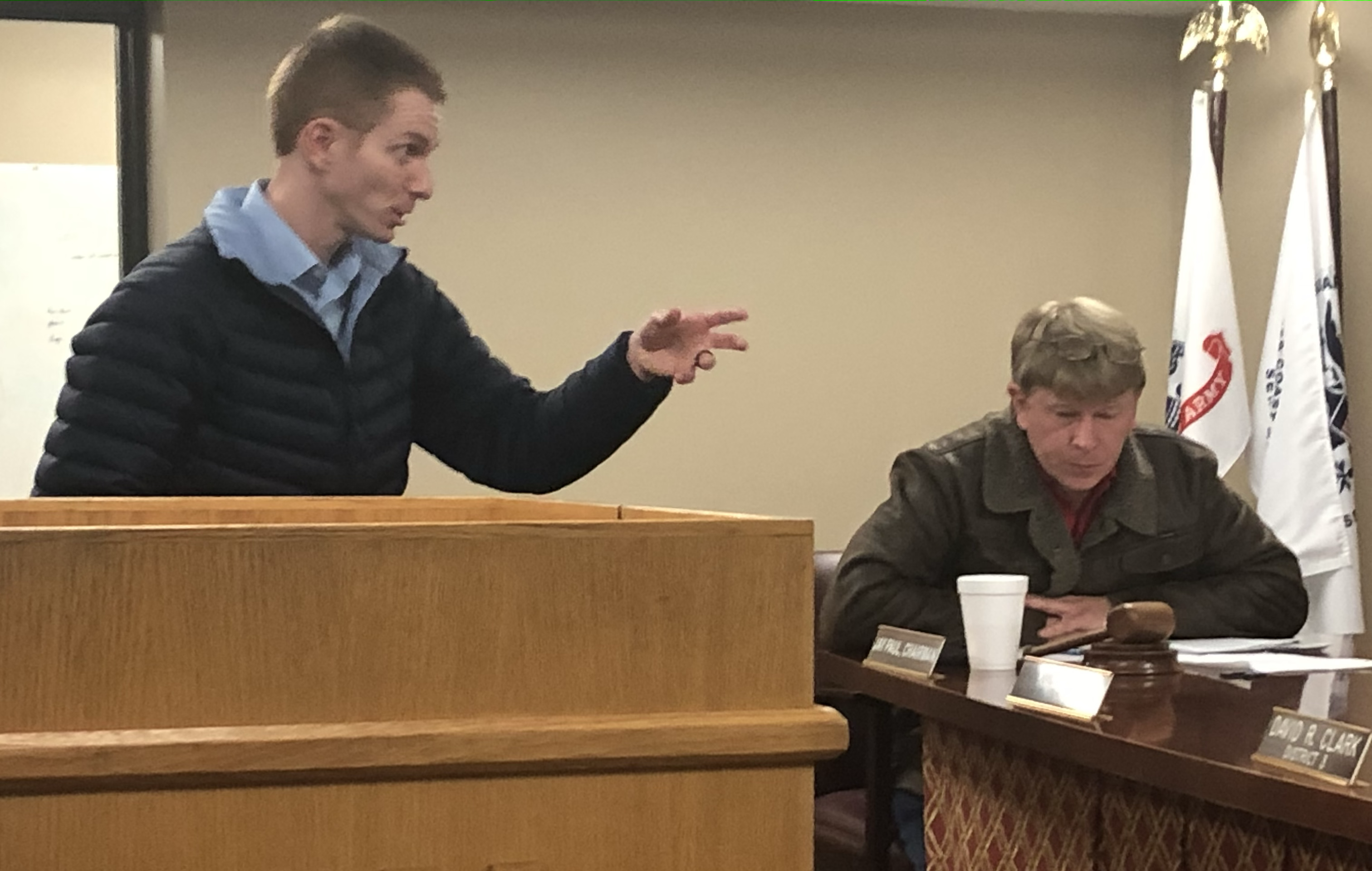 County administrator Josh Hawkins provides additional information to the Oglethorpe County Board of Commissioners during a meeting on Monday night. (Andy Johnston/The Oglethorpe Echo)