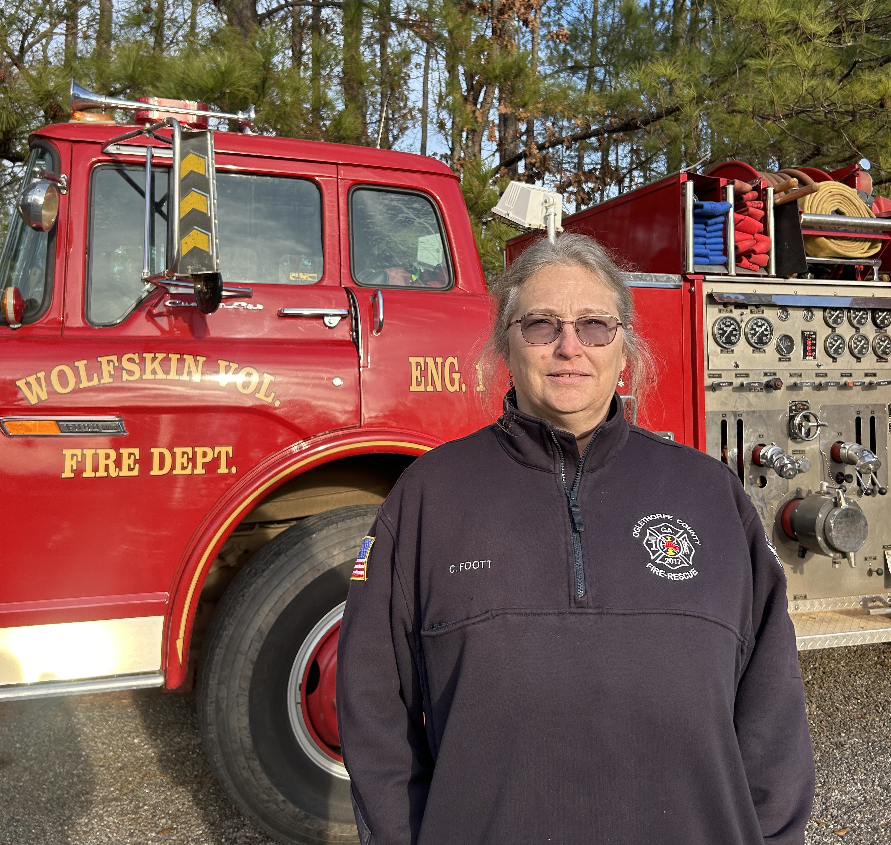 Charleen Foott, chief of the Wolfskin Volunteer Fire Department, is the only female fire chief in Oglethorpe County. She was appointed chief two years ago. (Lily Reid Aldrich/The Oglethorpe Echo)