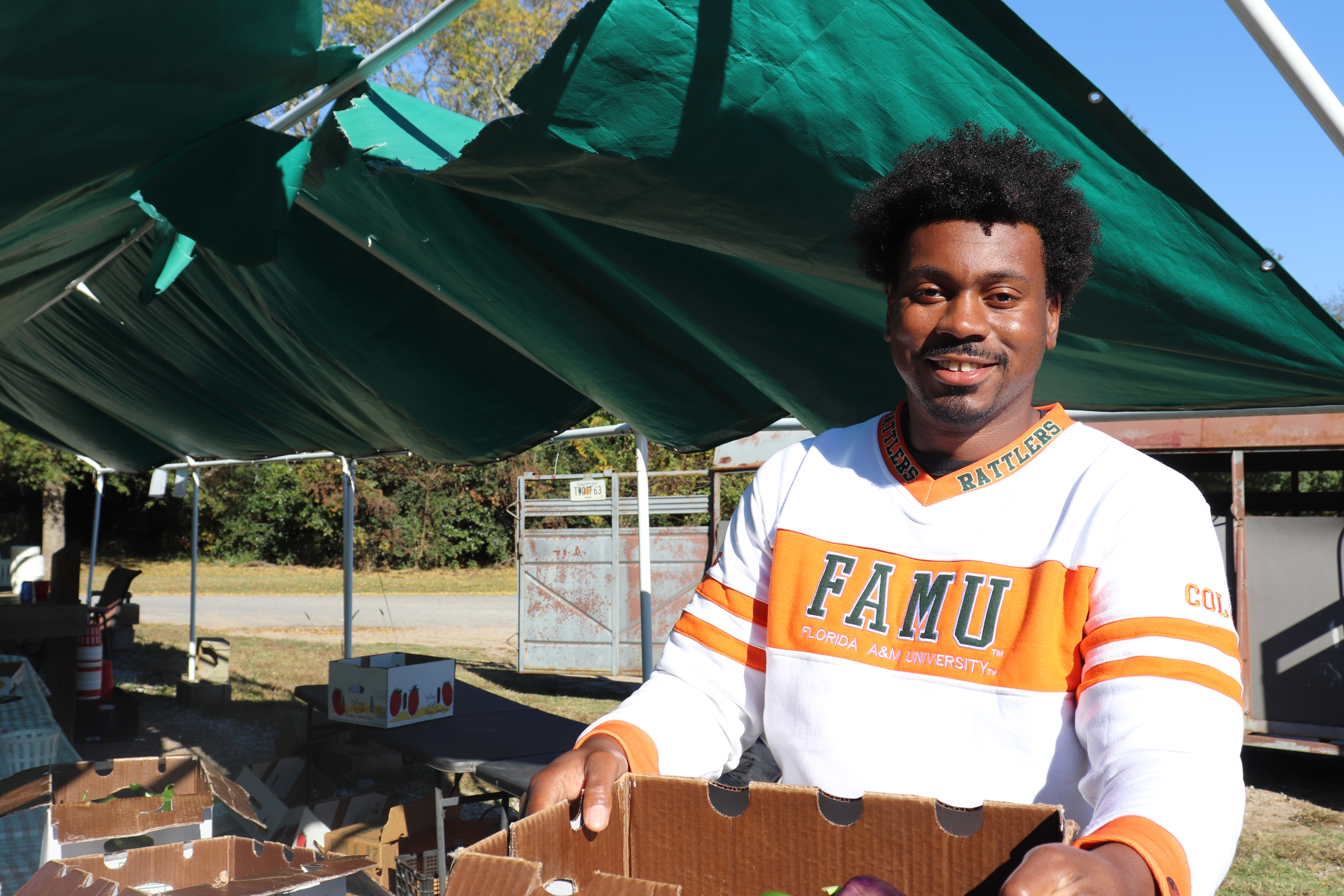 JULIANNA M. RUSS/FOR THE OGLETHORPE ECHO Kendall Strickland, the owner of Strickland Pride Produce in Lexington, said about 75% of his customers pay with cash, not Cash App or credit cards. Those who don’t are usually under 30 years old, he said.