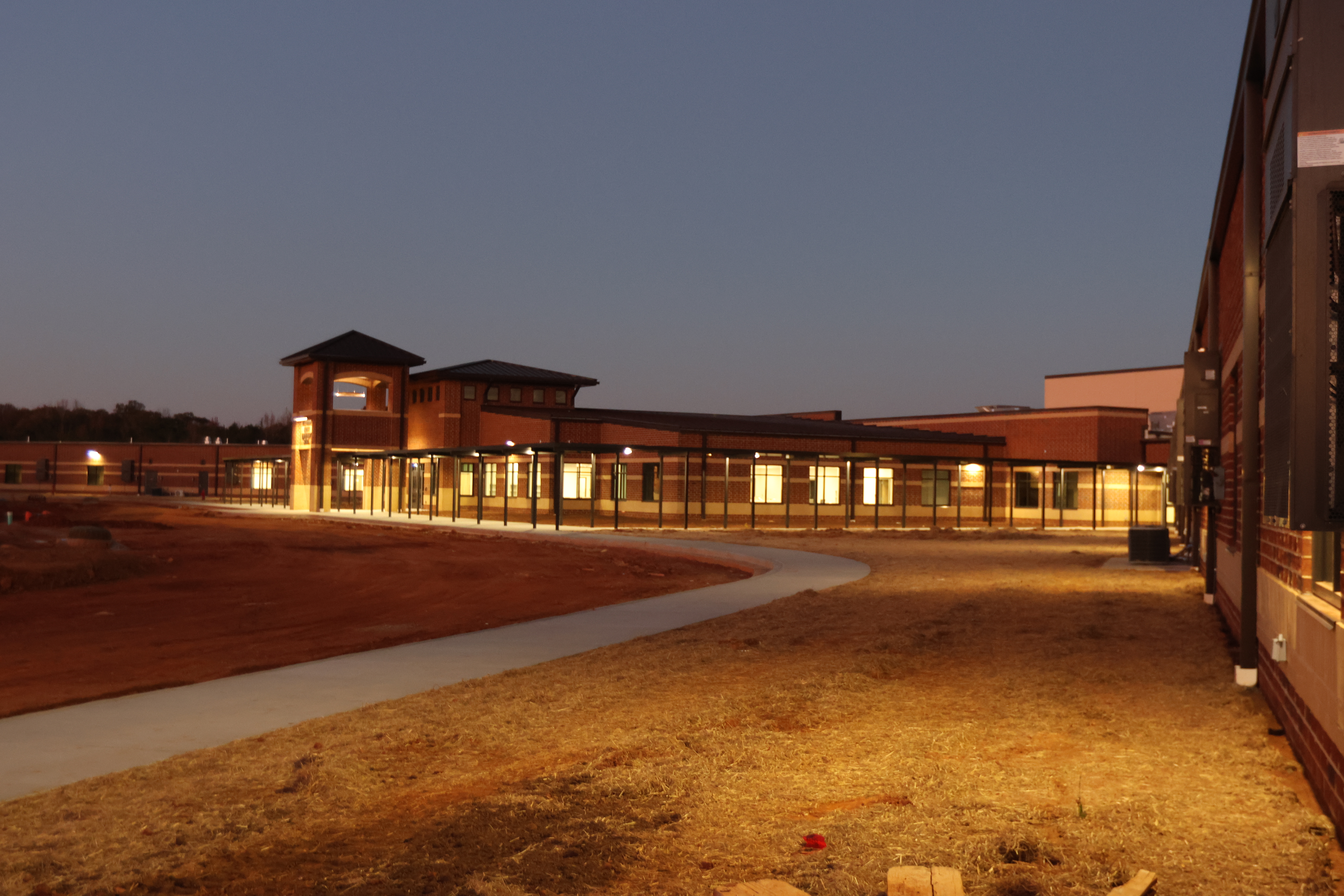 The lights are on at the new Oglethorpe County Elementary School on Dec. 3, prior to a tour by the BOE representatives and journalists from The Oglethorpe Echo. The school is being prepared to open on Jan. 10. (Avni Trivedi/The Oglethorpe Echo)