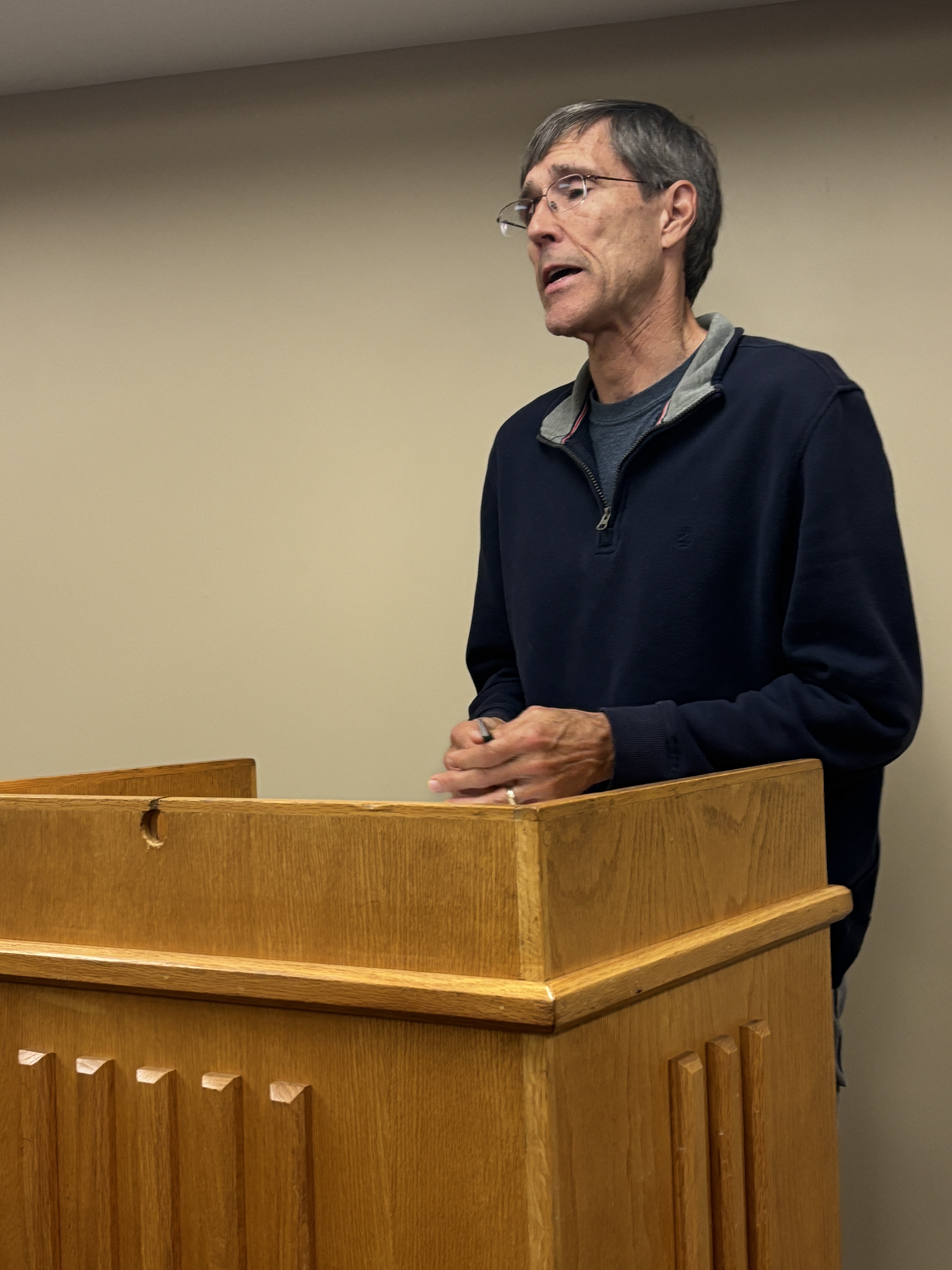 John Kissane, the development coordinator for the Firefly Trail, said trail organizers are exploring the idea of a spur that would connect Crawford with Lexington at the commission meeting on Monday. It wouldn’t affect the plan to build the trail from Winterville to Greene County. (Andy Johnston/The Oglethorpe Echo)