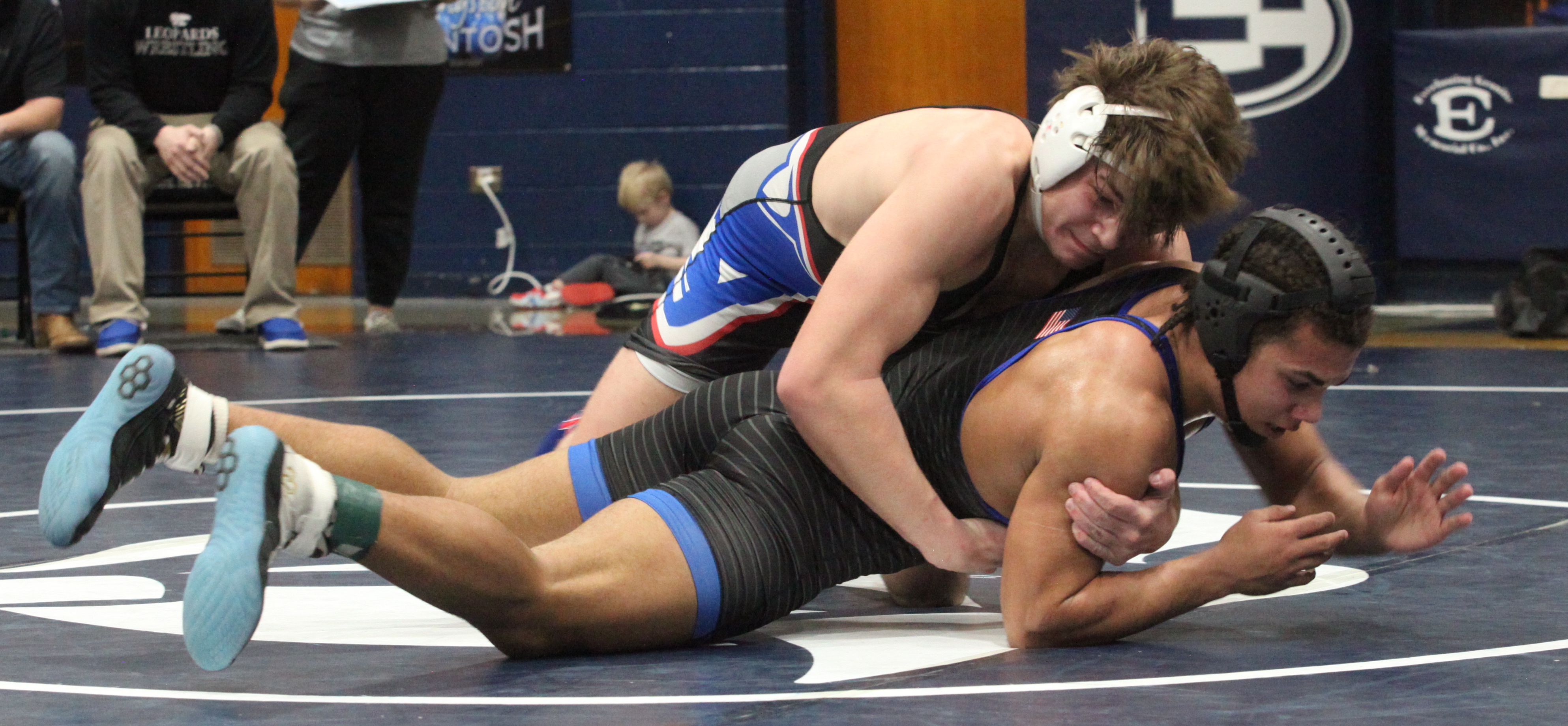 Miles Mason became a four-time area champion last weekend and advanced to the Class A individual sectional tournament. He defeated Banks County’s Davion Knox in the final. (Donny Faust/The Oglethorpe Echo)