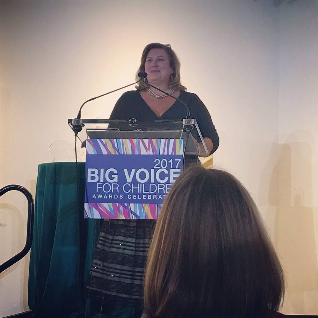 Tina Fleming speaks at the 2017 Big Voice for Children Awards Celebration as the director of community services for Live Healthy Gwinnett. Fleming played a big part in the growth of the Oglethorpe County Recreation Department (SUBMITTED PHOTO)