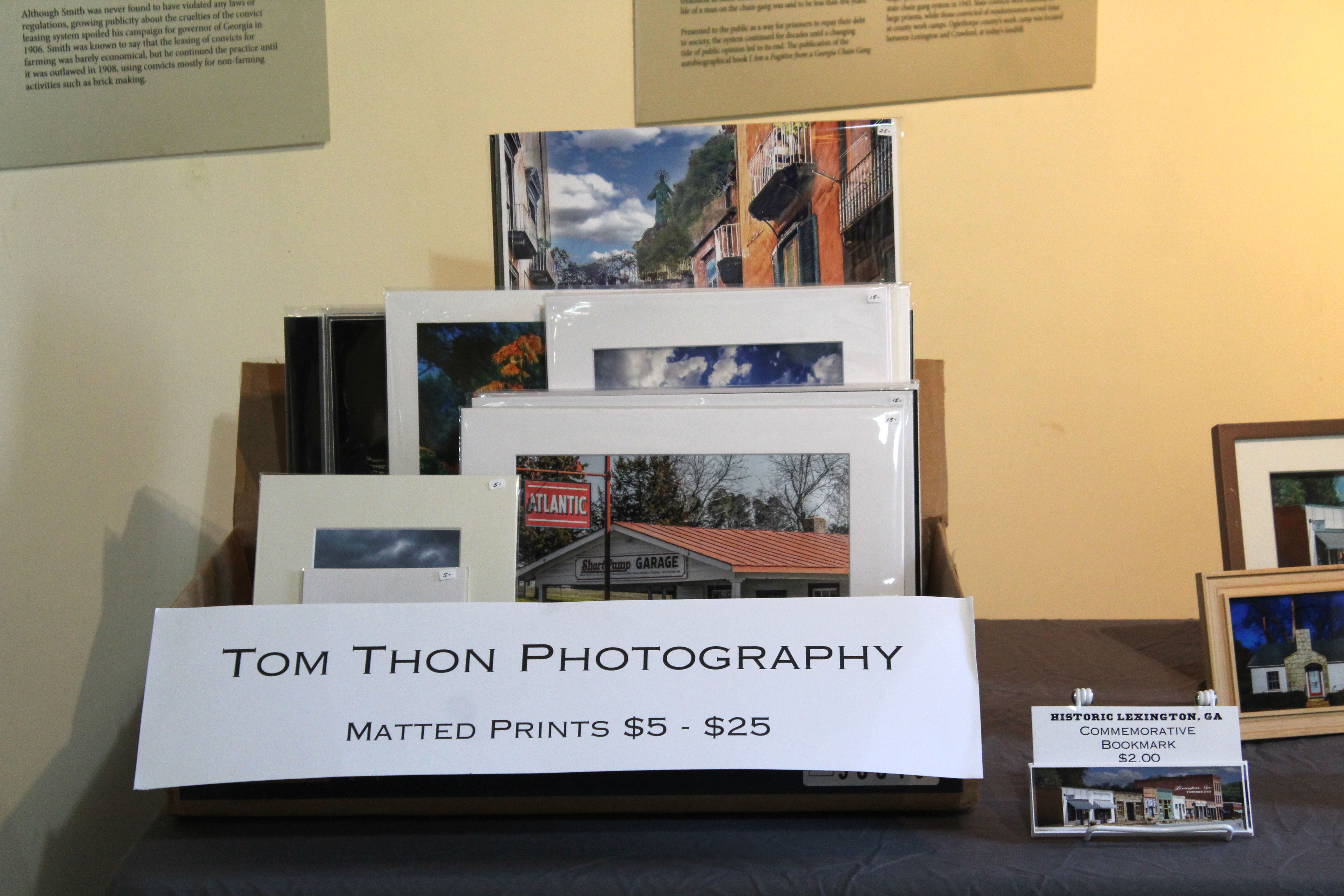 Tom Thon features his original photography at his art show at the Oglethorpe County Historic Jail on Saturday, April 12. Everything on display was for sale, with a portion of the proceeds benefiting the jailhouse. (Photo/Emily Slepsky)