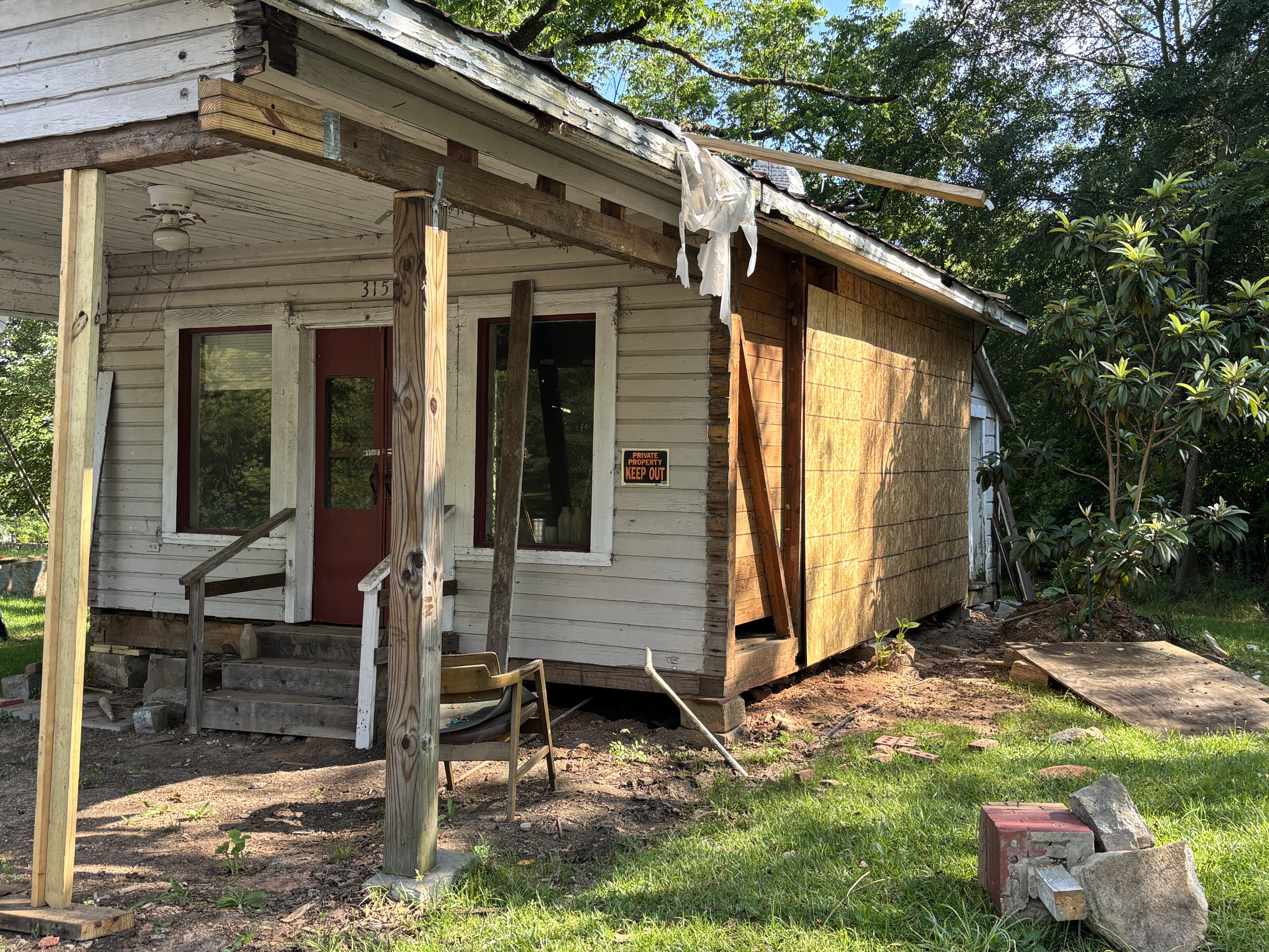 Workers are renovating the building that is planned to house Lexpresso in Lexington. Owner Blair Dorminey is working with the Historic Preservation Commission to make sure it retains its “character.” (Photo/Andy Johnston)