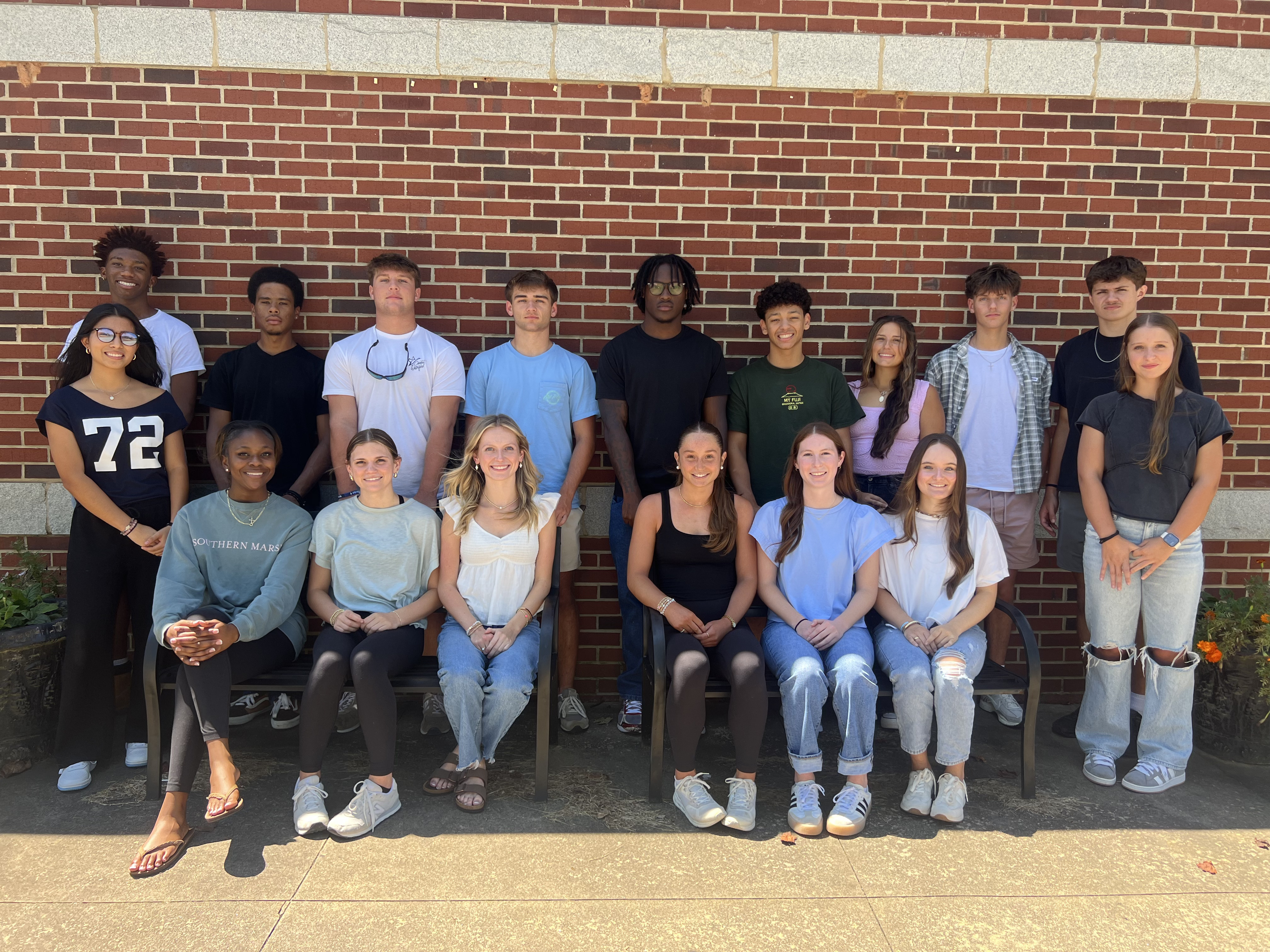 TRISHA BEARDEN/THE OGLETHORPE ECHO The 2025 OCHS homecoming court includes (back, from left): Natreze Calhoun, Kayden Watkins, Tanner McKie, Dalton Hilley, O’Maury Huggs, Kendon Brown, Riley Jones, Cameron Harper, Kaden McDaris; (front, from left): Isabel Rios, Macayla Hull, Mackenzie Brown, Peyton Lewis, Elin Turner, Carlie Gabriel, Callie Bridges, Kiley Paul. Not pictured: Brock Barrett.  The homecoming parade is scheduled for Sept. 4 and the game against Laney will be played Sept. 5.