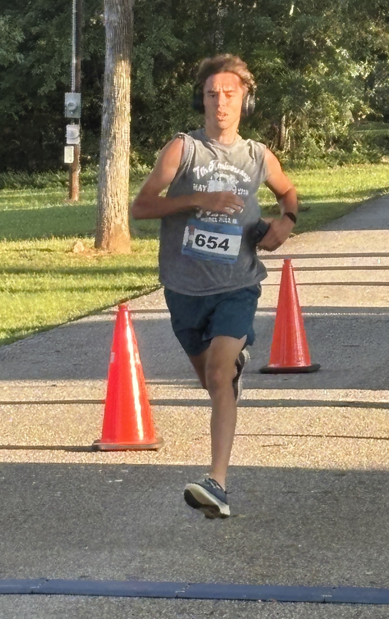 ANDY JOHNSTON/THE OGLETHORPE ECHO Cory Tillman, who runs for the Oglethorpe County cross country team, was the top finisher in the Restoration Run 5K on Monday. His teammates also ran in the 21st annual race.