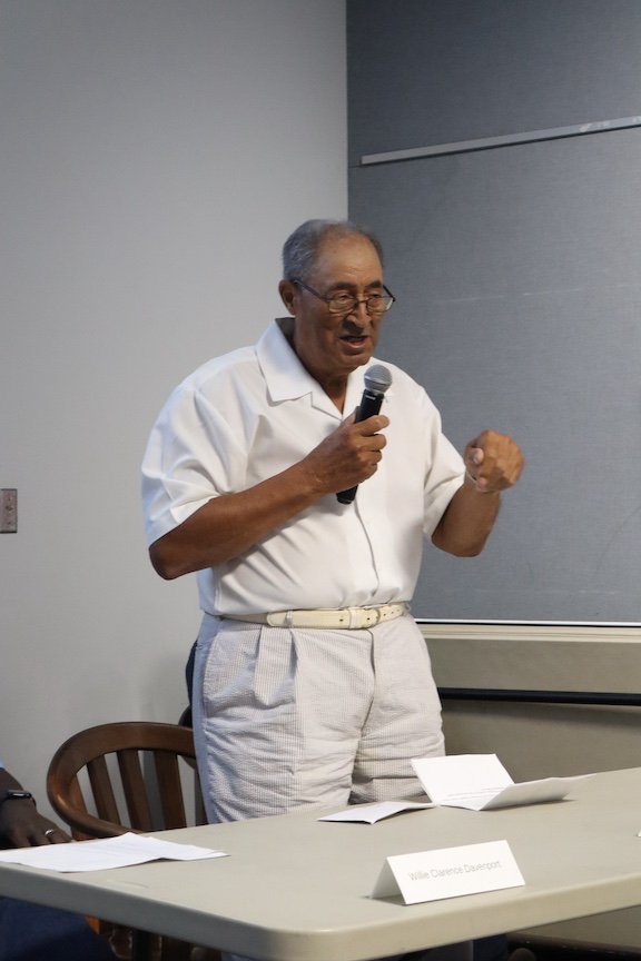 Carlton Sanders, who spoke at a recent Historic Oglethorpe presentation, said he plans to reopen his family barbecue restaurant in Vesta. It’s been closed for more than a year. (Molly Moore/The Oglethorpe Echo)