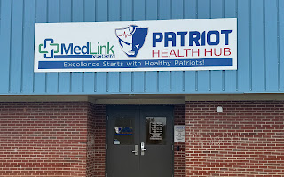 The logo for the new Patriots Health Hub features both the MedLink logo and the Oglethorpe patriots logo, showcasing a combined effort to keep the county healthy. The Hub is located in the multipurpose complex. (Maura Rutledge/ Oglethorpe Echo)