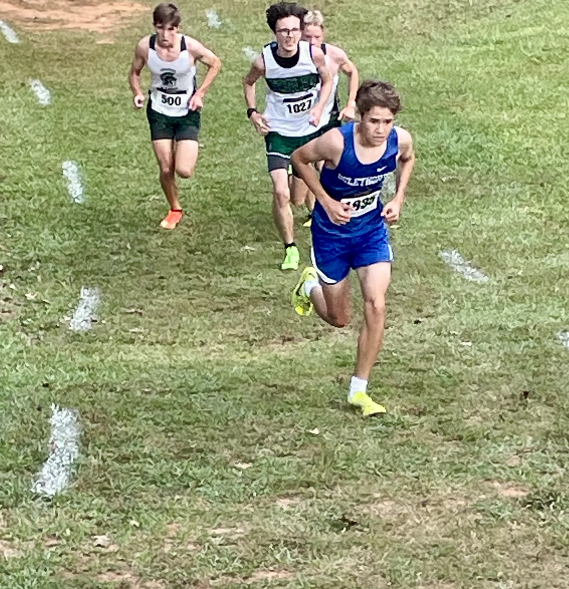 John Adams runs on his way to setting a personal best time of 17:38.86 for the Oglethorpe County cross country team in a meet at Athens Academy on Saturday. He finished 12th among individuals. (Photo Submitted) 