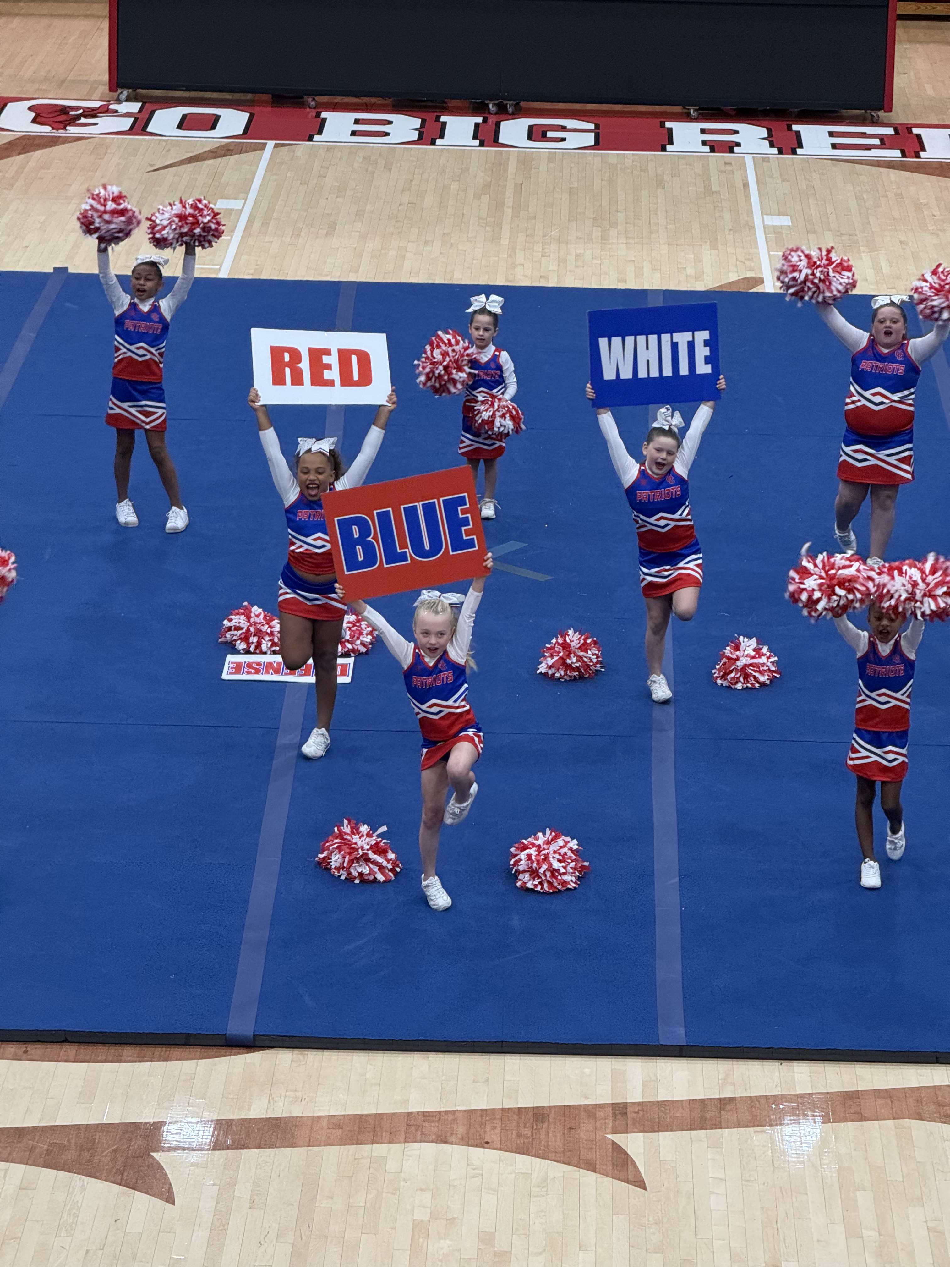 The Oglethorpe County Recreation Department’s 9u squad was among the last to perform in its age group. The team won the Big Red Cheer Classic in Gainesville on Oct. 26. (Cooper Huau/The Oglethorpe Echo)