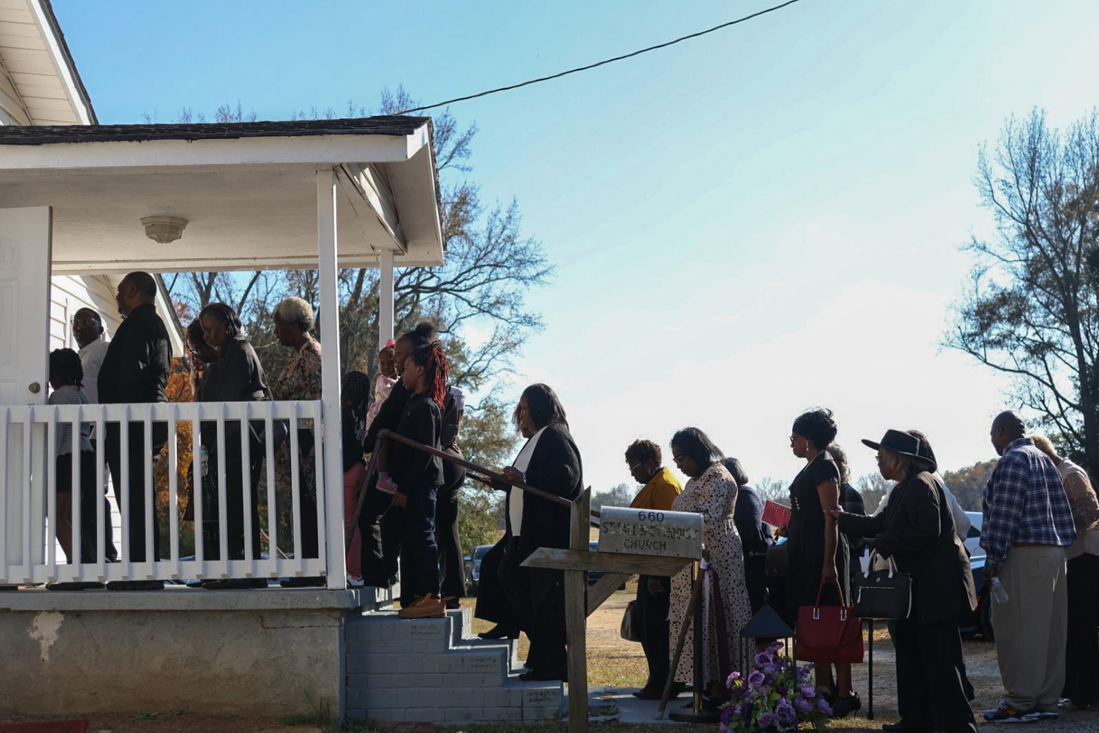 The congregation proceeds into St. Paul Methodist Church for the rededication service in Lexington on Sunday, Nov. 16, 2025. Many reasons caused the church to be closed for several years. (Photo/Susanna Johnson)