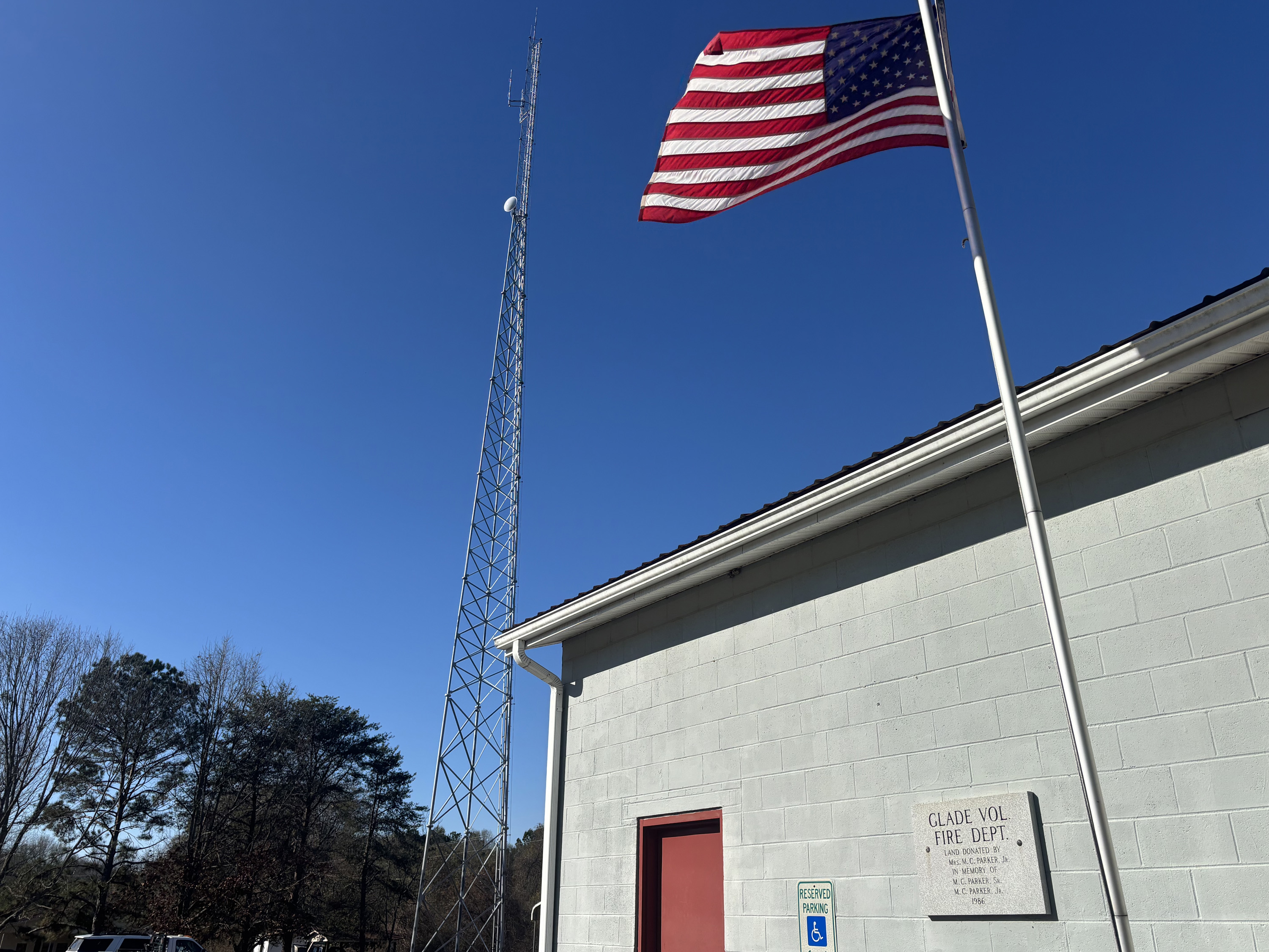 A new radio tower was built to boost radio reception with first responders in the Glade community. The land was donated by the Glade Volunteer Fire Department. (Photo/Neva Drane)