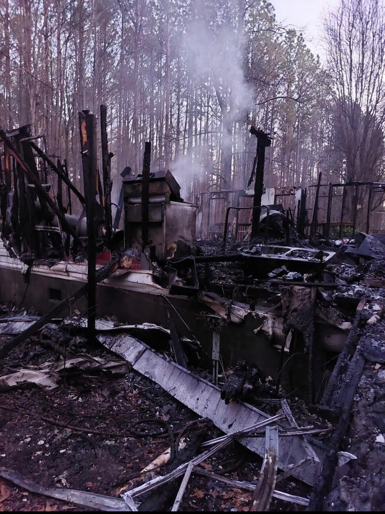 The Winterville home of Crystal and Demetrius Whitted was destroyed by a fire that started around 2:46 a.m. Dec. 24. There were no injuries, but two kittens were killed in the fire. (Photo/Submitted)