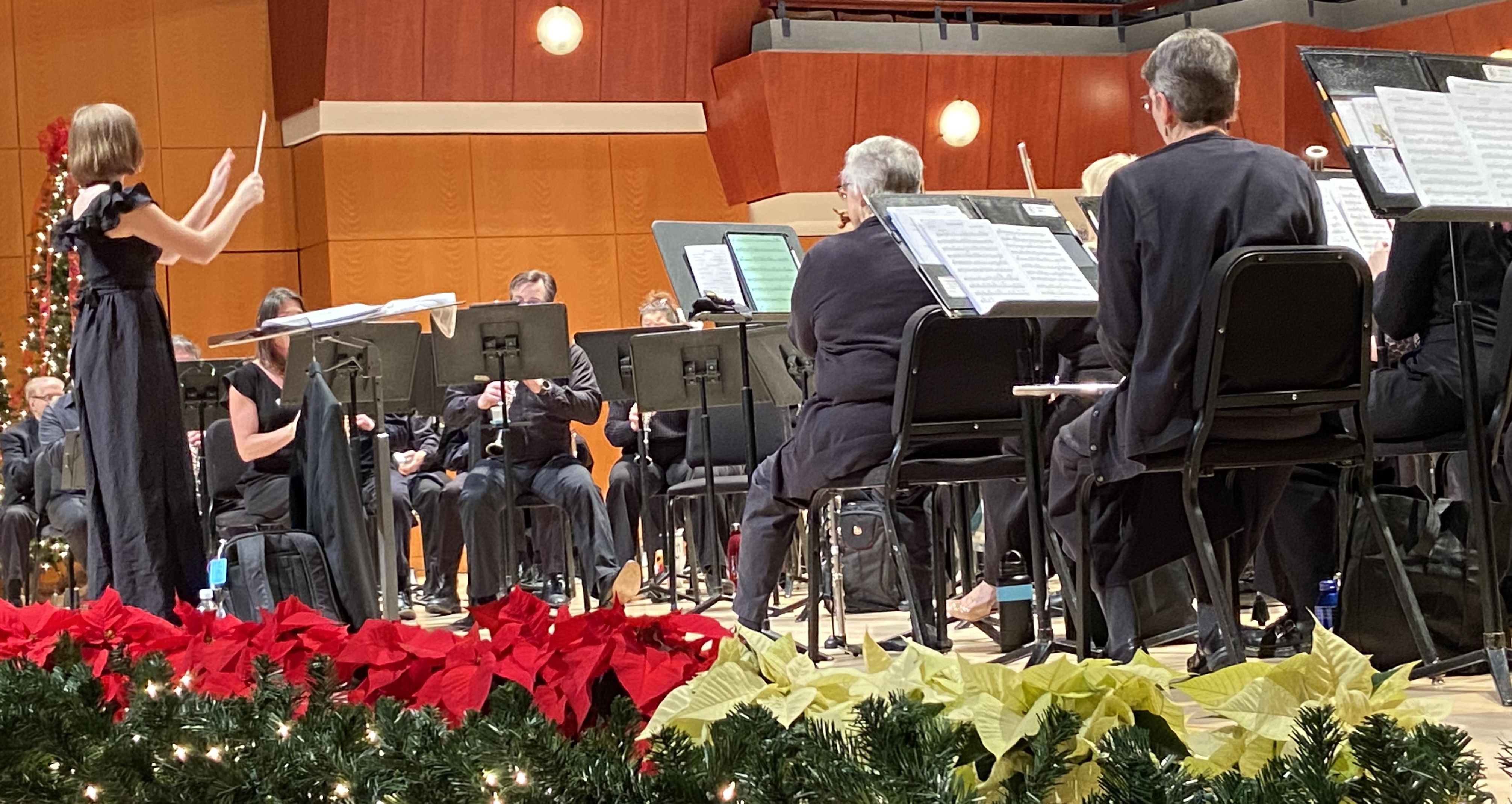 Kassie Mathews, a sophomore at Oglethorpe County High School, conducted “Sleigh Ride” during the Classic City Band’s concert on Dec. 16. She was the OCHS marching band’s drum major this fall. (Photo/Submitted)