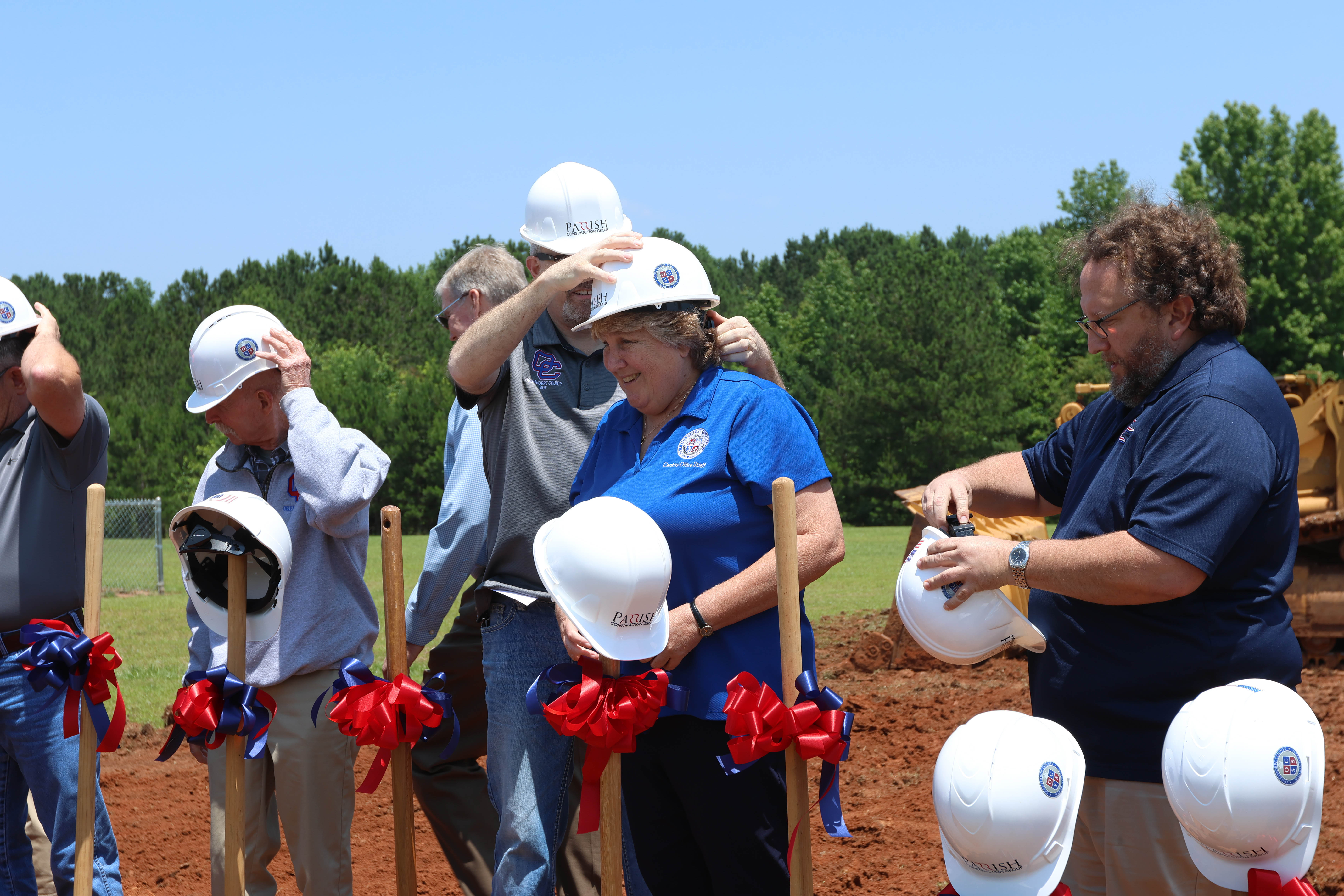 Superintendent Beverley Levine smiles as she prepares for the groundbreaking ceremony for the new elementary school. (Landen Todd/The Oglethorpe Echo)