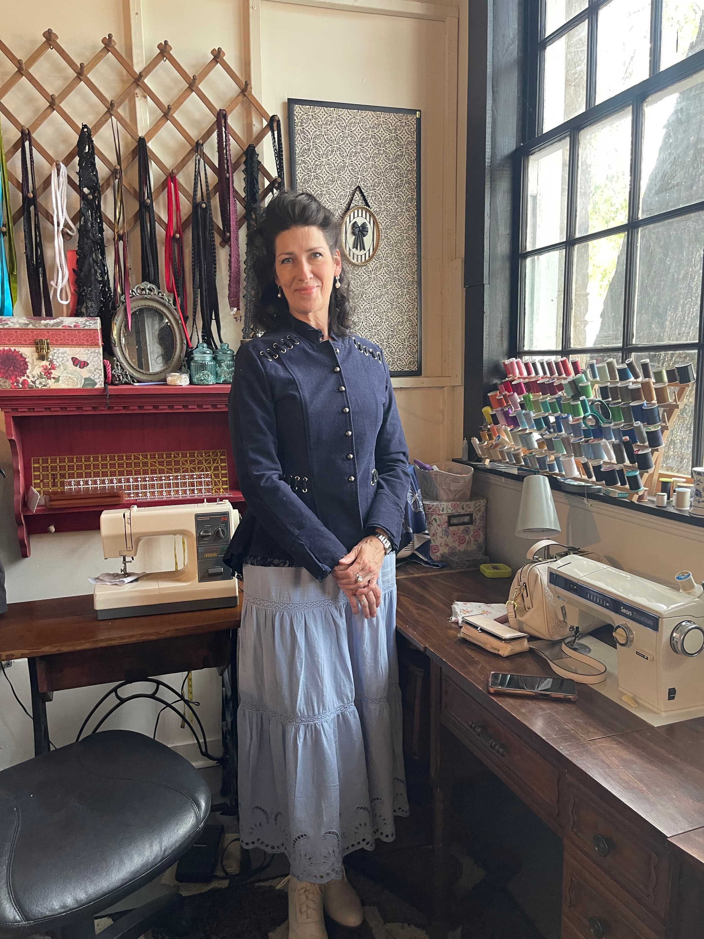 Tempe Otto spent 15 years in the Atlanta jazz scene, taking audiences around the world with a blend of classic American jazz and international music. She now sews and does alterations at Lexington Marketplace. (Lexie Shadix/The Oglethorpe Echo)