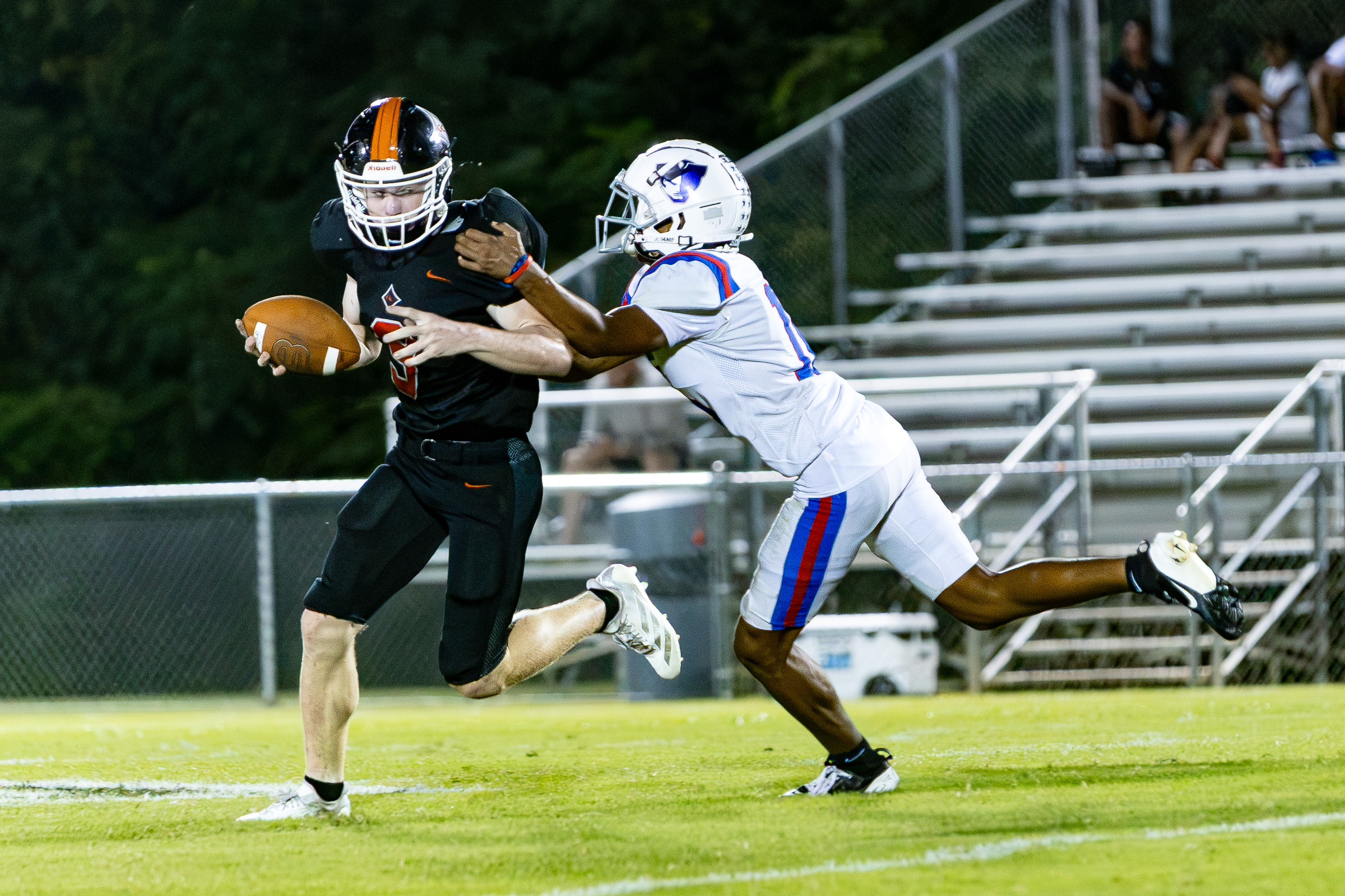 Linebacker Zavion Swain brings down a Glascock County runner on Friday. Swain, who didn’t play as a freshman last year, is projected to start alongside Jackson Tatum. (Ethan Greene/The Oglethorpe Echo)