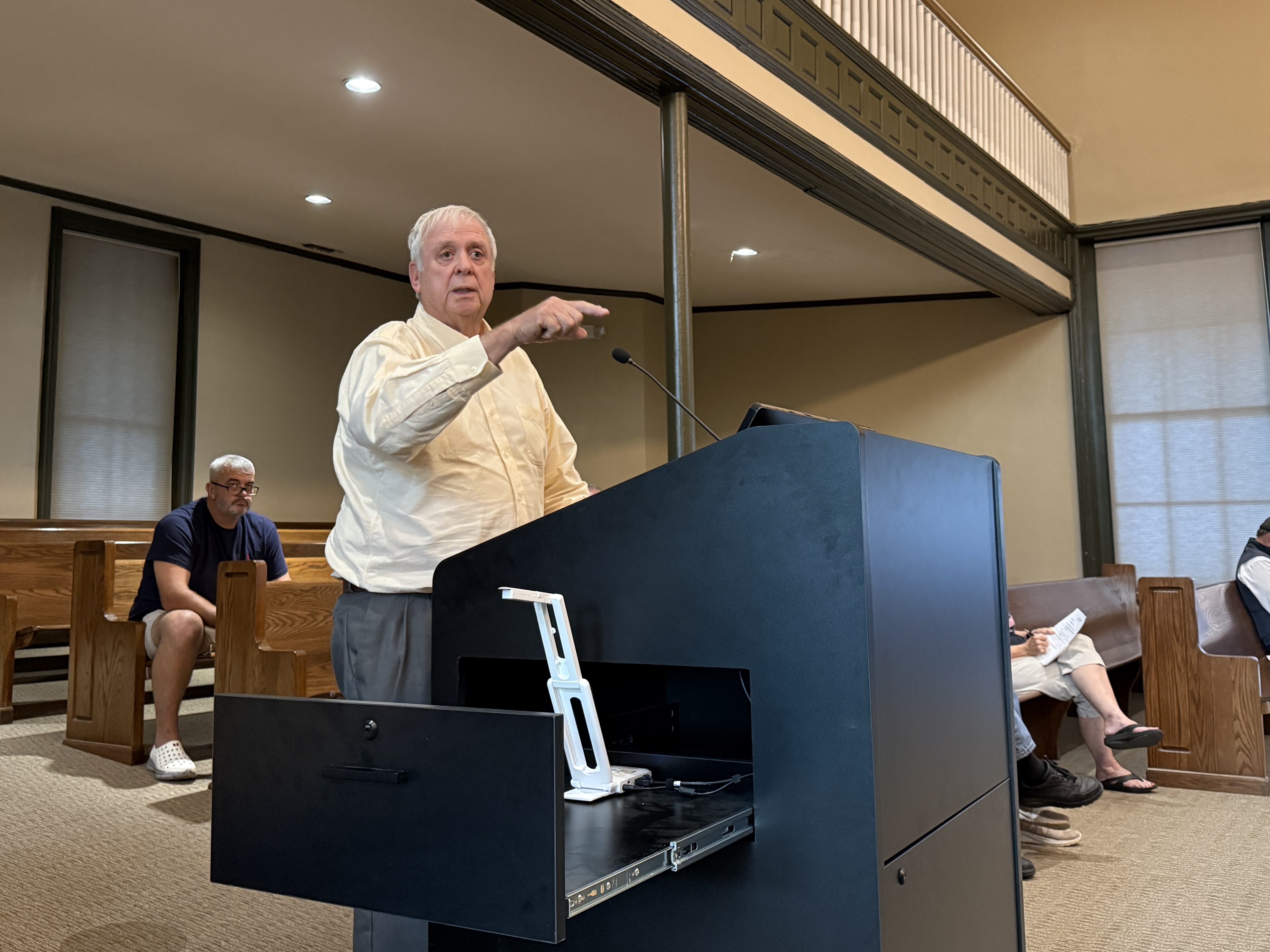 EMMA GREENE/THE OGLETHORPE ECHO -- John Robertson spoke about speed limits at the Board of Commissioners meeting on Monday, Oct. 5. 