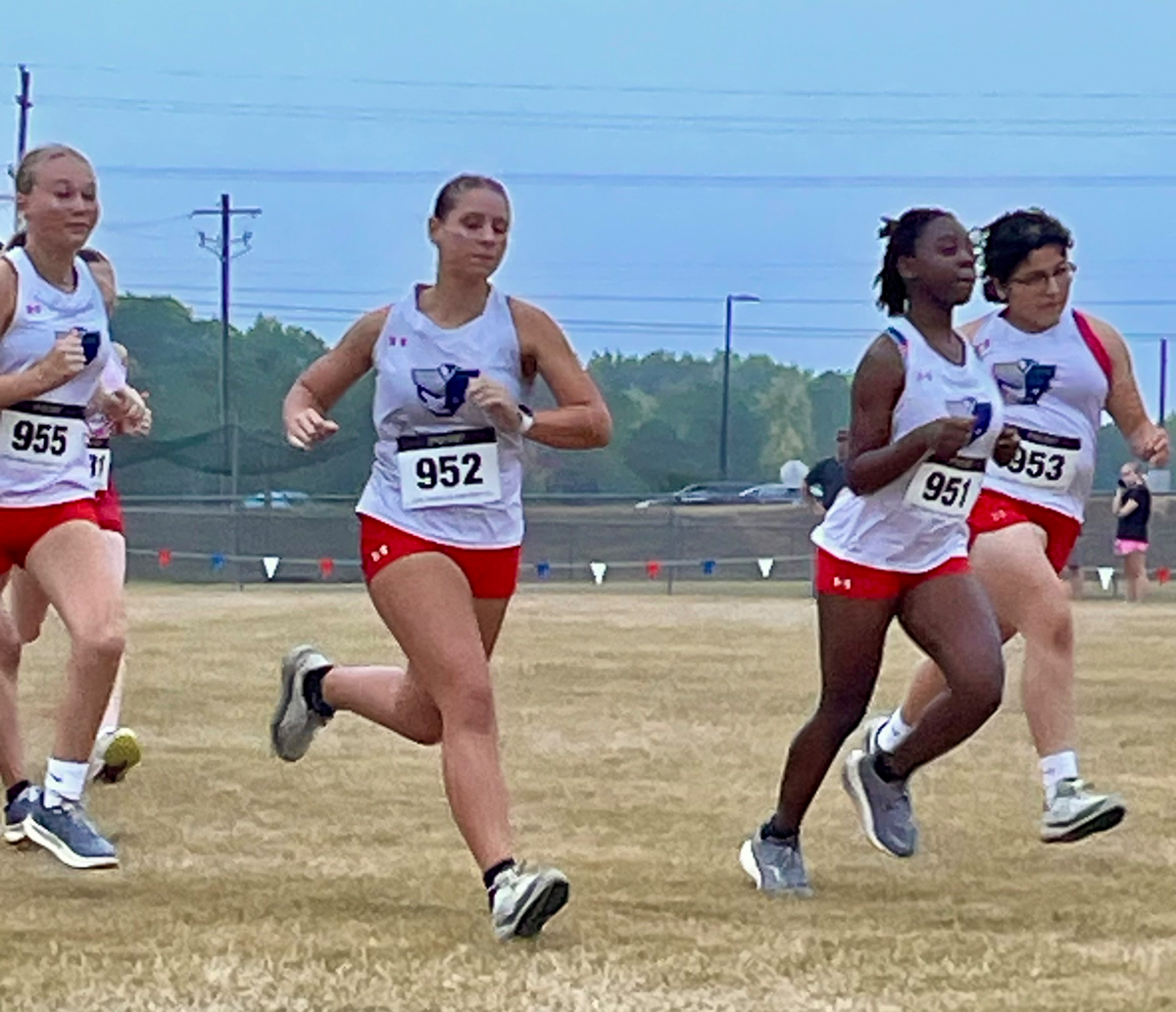 Members of the Oglethorpe County girls cross country team take part in the inaugural Patriot Stars and Stripes Invitational on Saturday at its new course. More than 300 runners took part in the event. (Submitted Photo)