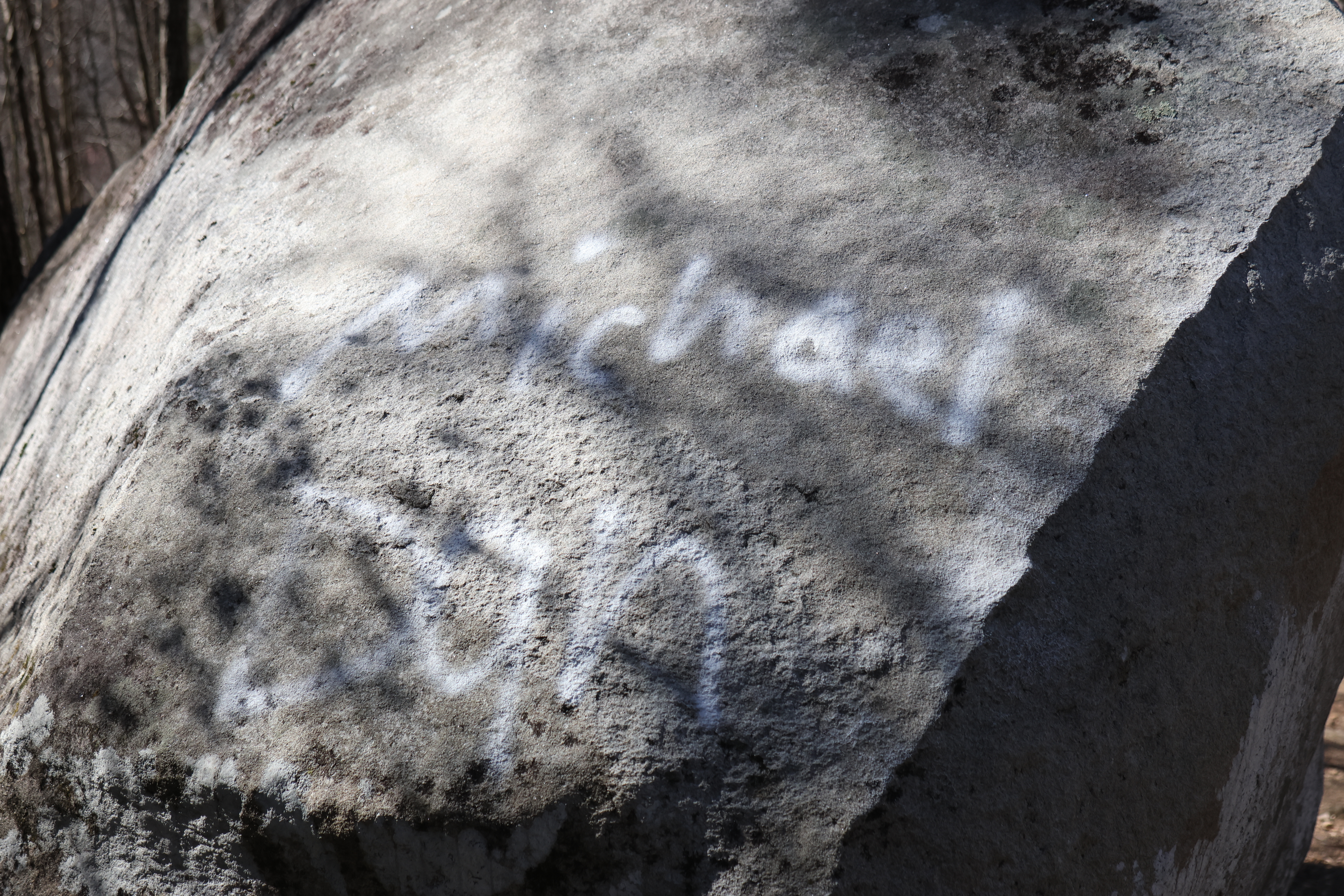 Shaking Rock Park on Sunday, Feb. 22, 2026, in Lexington. The park features large granite boulders that are popular among rock climbers. (Photo/Sydney Shankman) 
