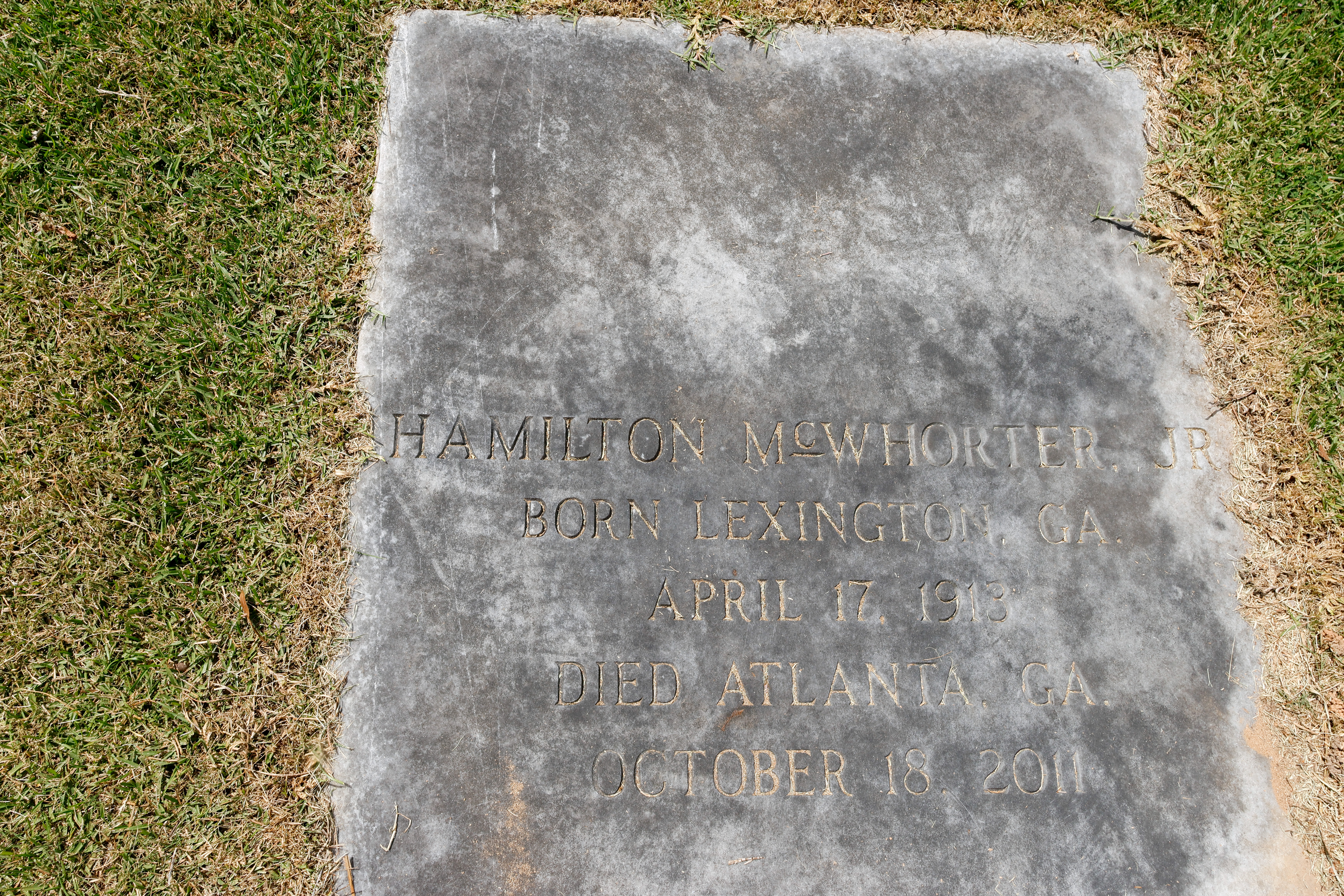 Hamilton McWhorter Jr.'s grave lies at Clark Cemetery in Lexington on Aug. 28, 2025. McWhorter is buried alongside his father and several other family members. (Photo/Susanna Johnson)