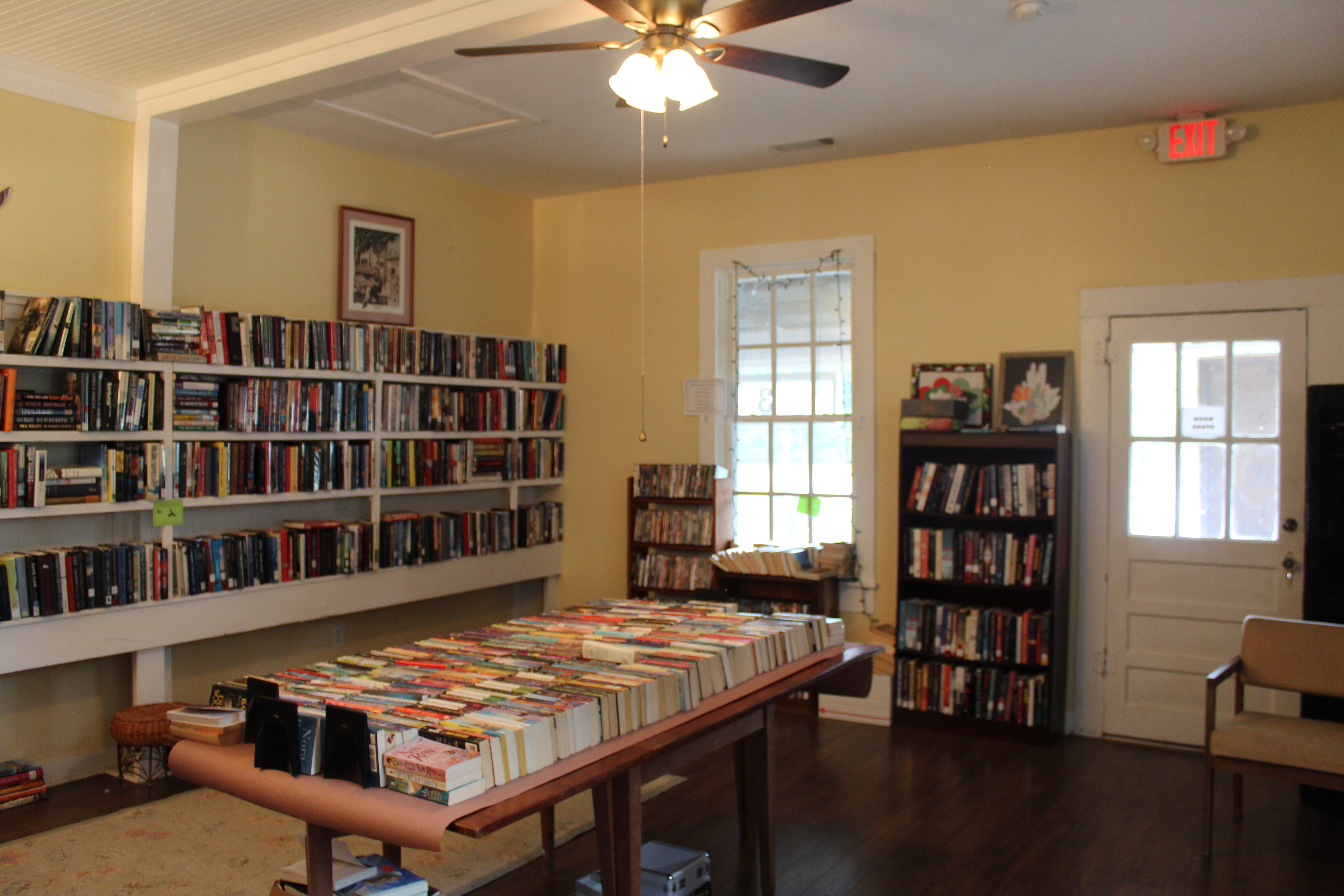 There are a lot of book options at the Friends of the Oglethorpe Library book sale and art show at No. 3 Railroad. (Photo/Michael Johnson)