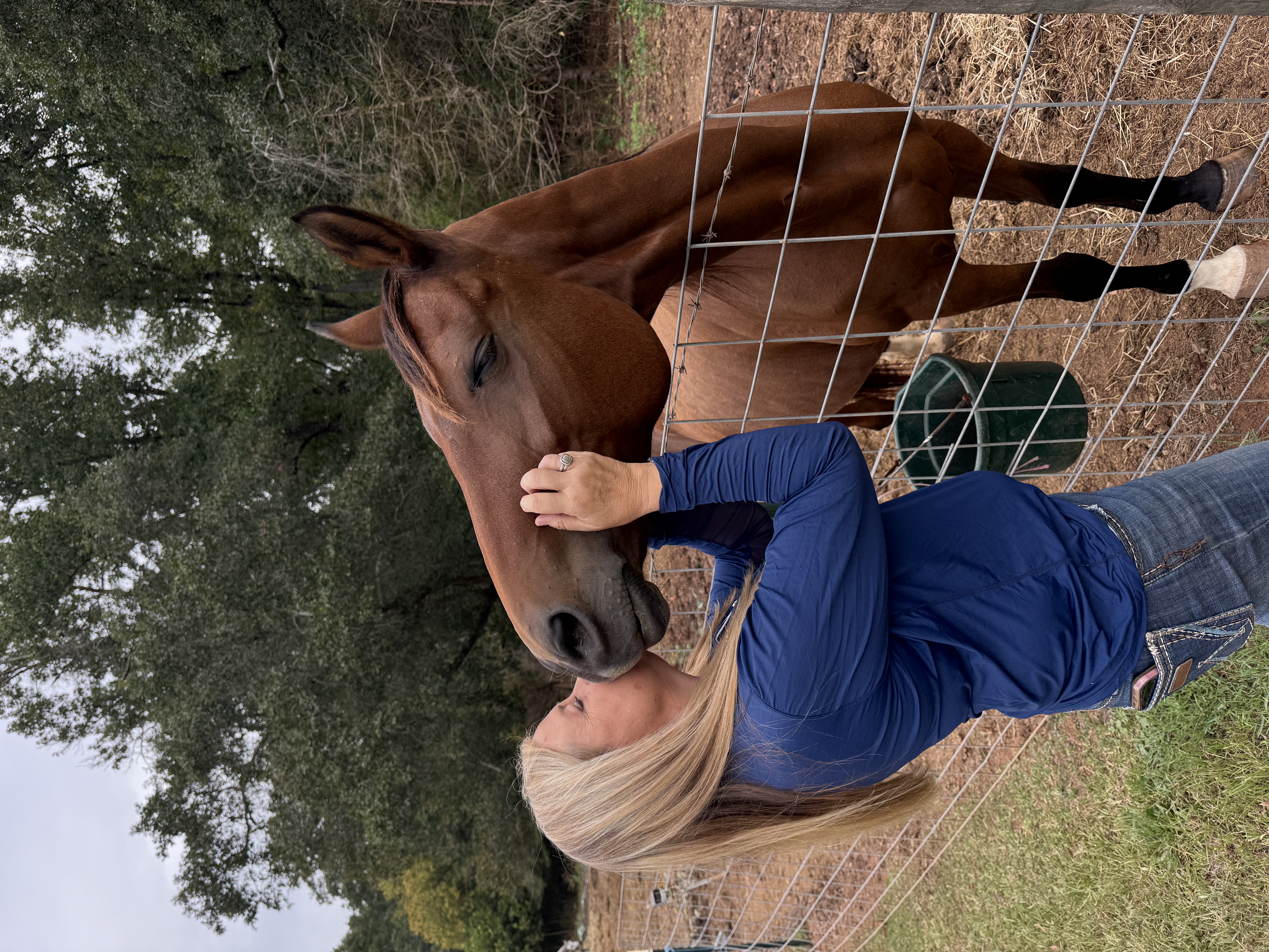 Jenny Liedberg with her horse Fergie at Agape Farm on Sept. 25 in Colbert. Liedberg has been training youth to ride horses at Agape Farm since 2001. (Matthew Herren/The Oglethorpe Echo) 